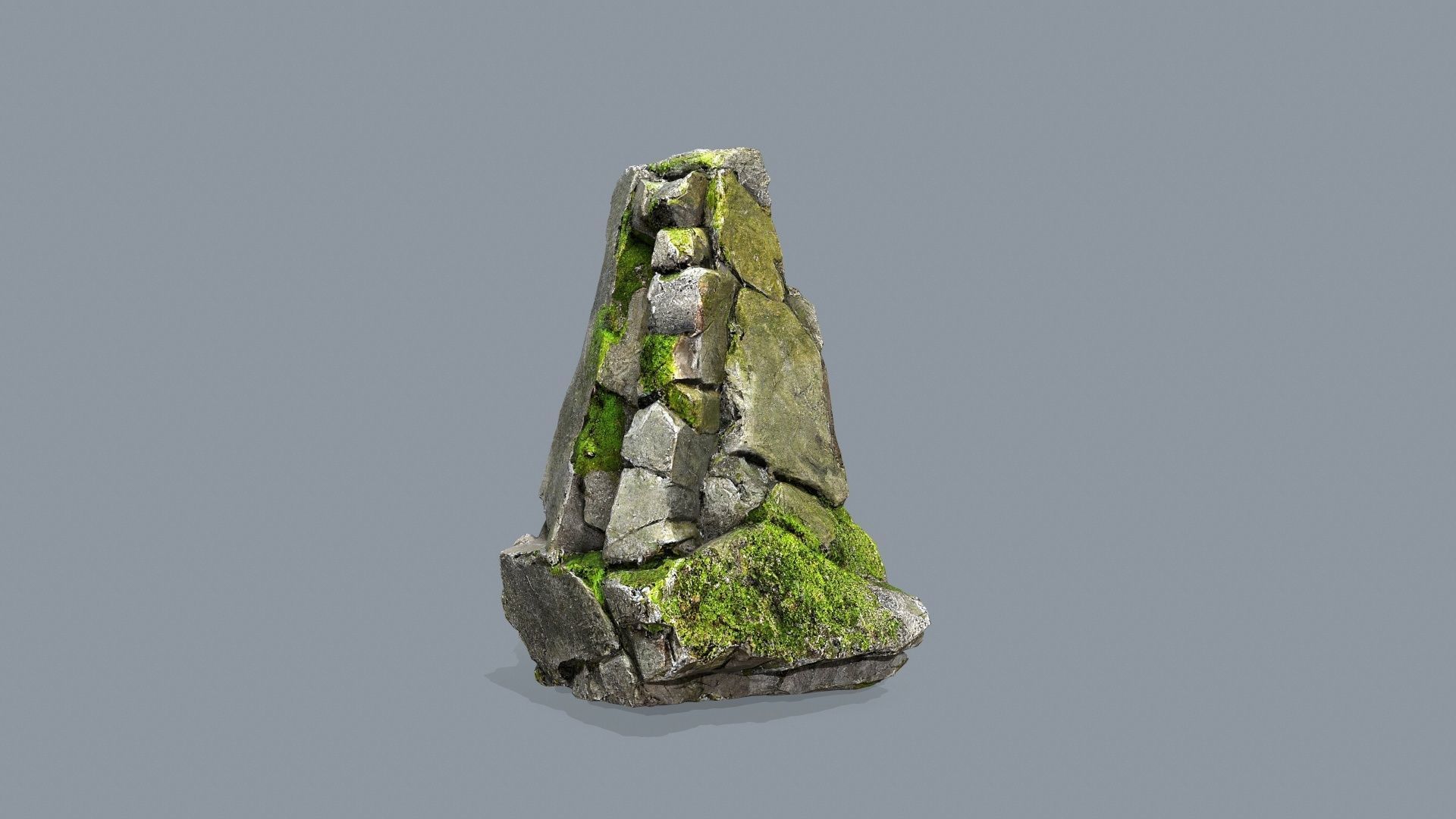 mossy rocks Low-poly 3D model_9