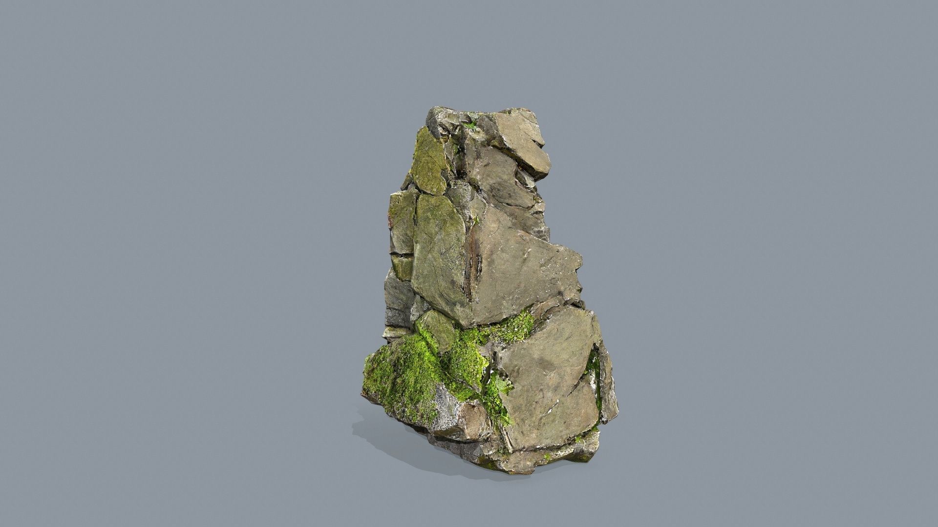 mossy rocks Low-poly 3D model_7