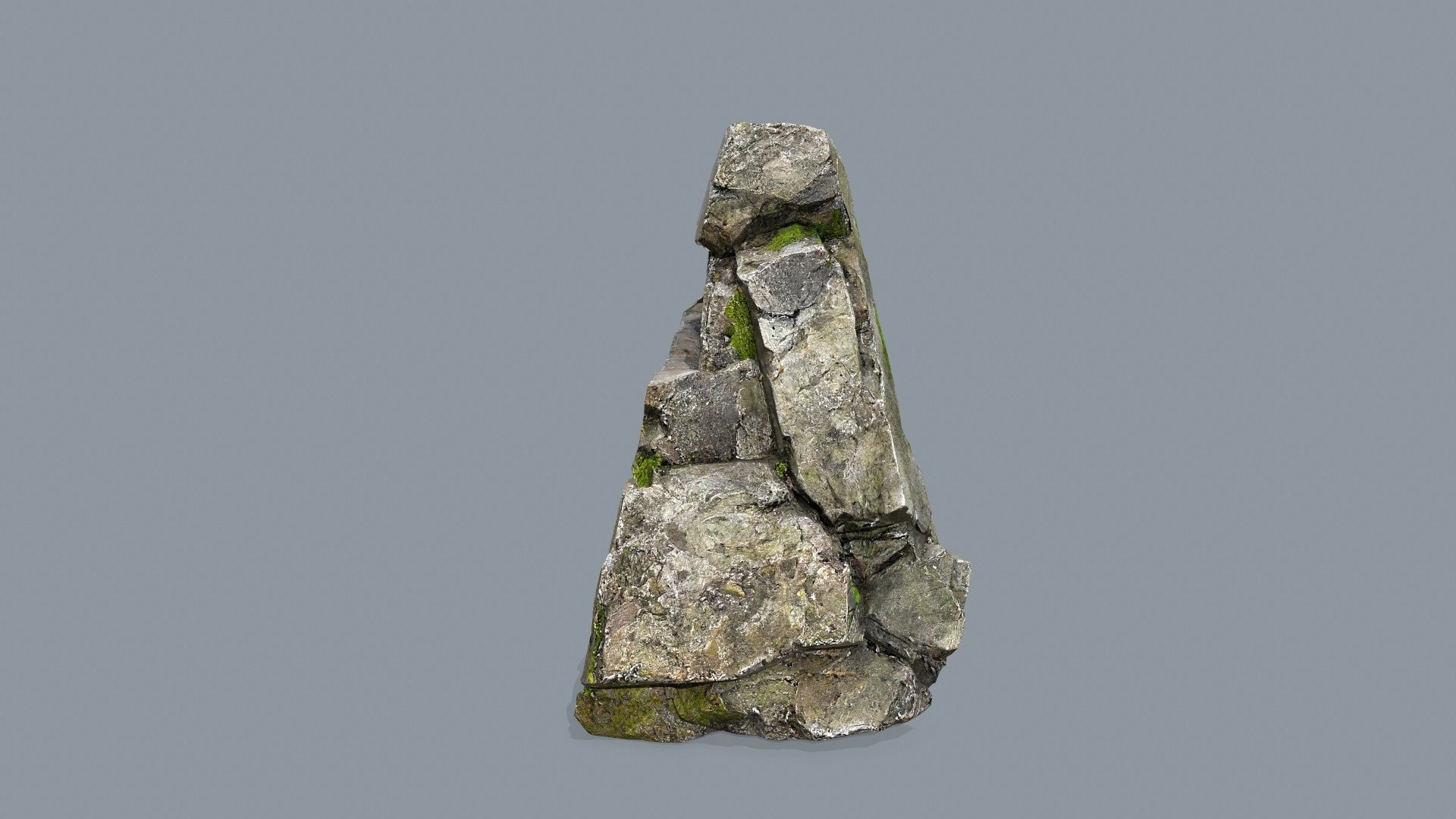 mossy rocks Low-poly 3D model_4