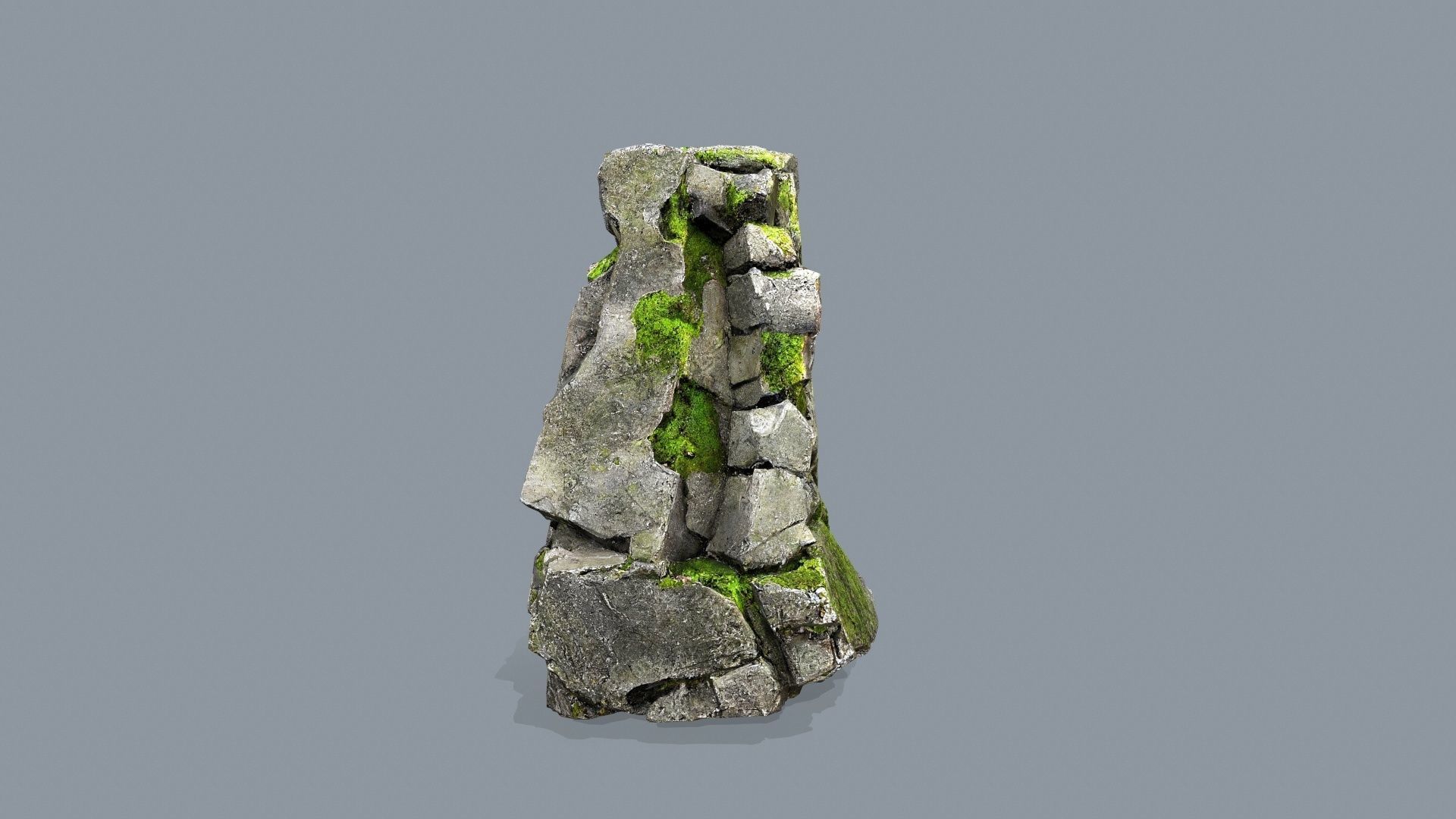 mossy rocks Low-poly 3D model_10