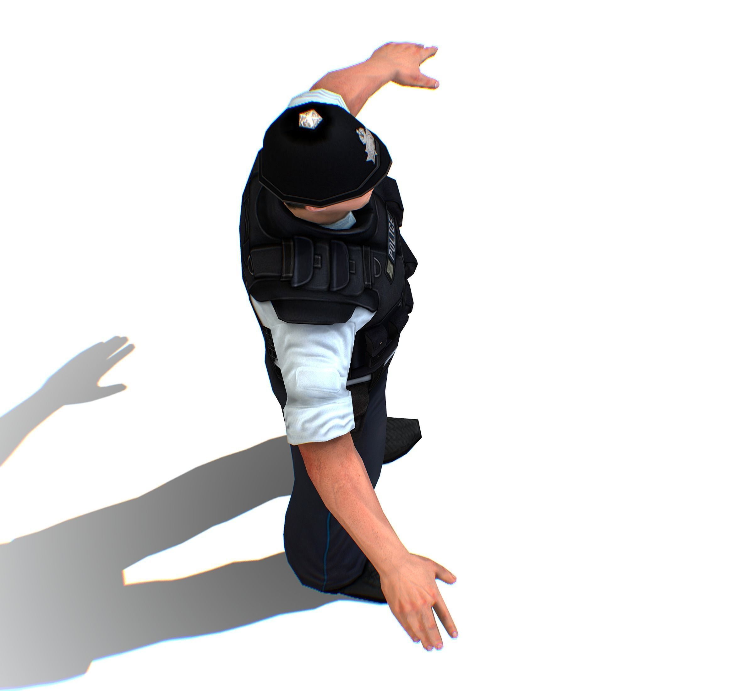 London Man Police Officer Gendarme Low-poly 3D model_8