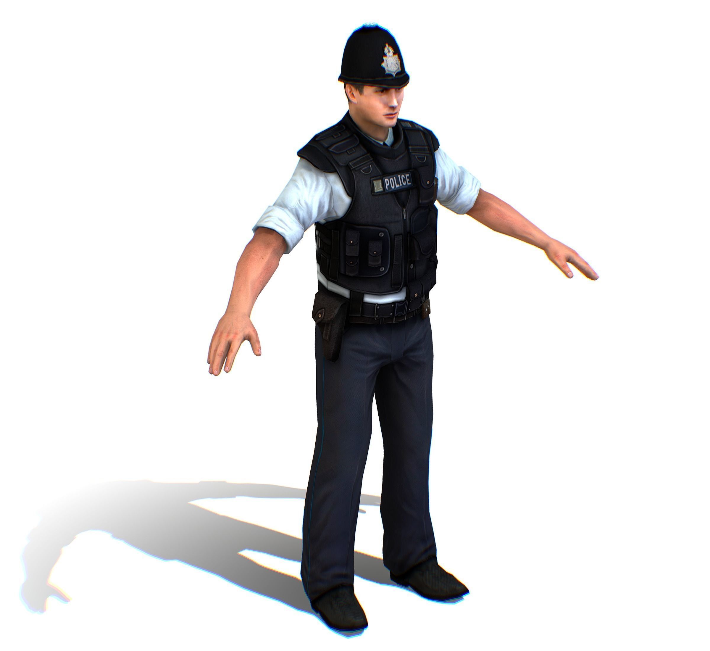 London Man Police Officer Gendarme Low-poly 3D model_9