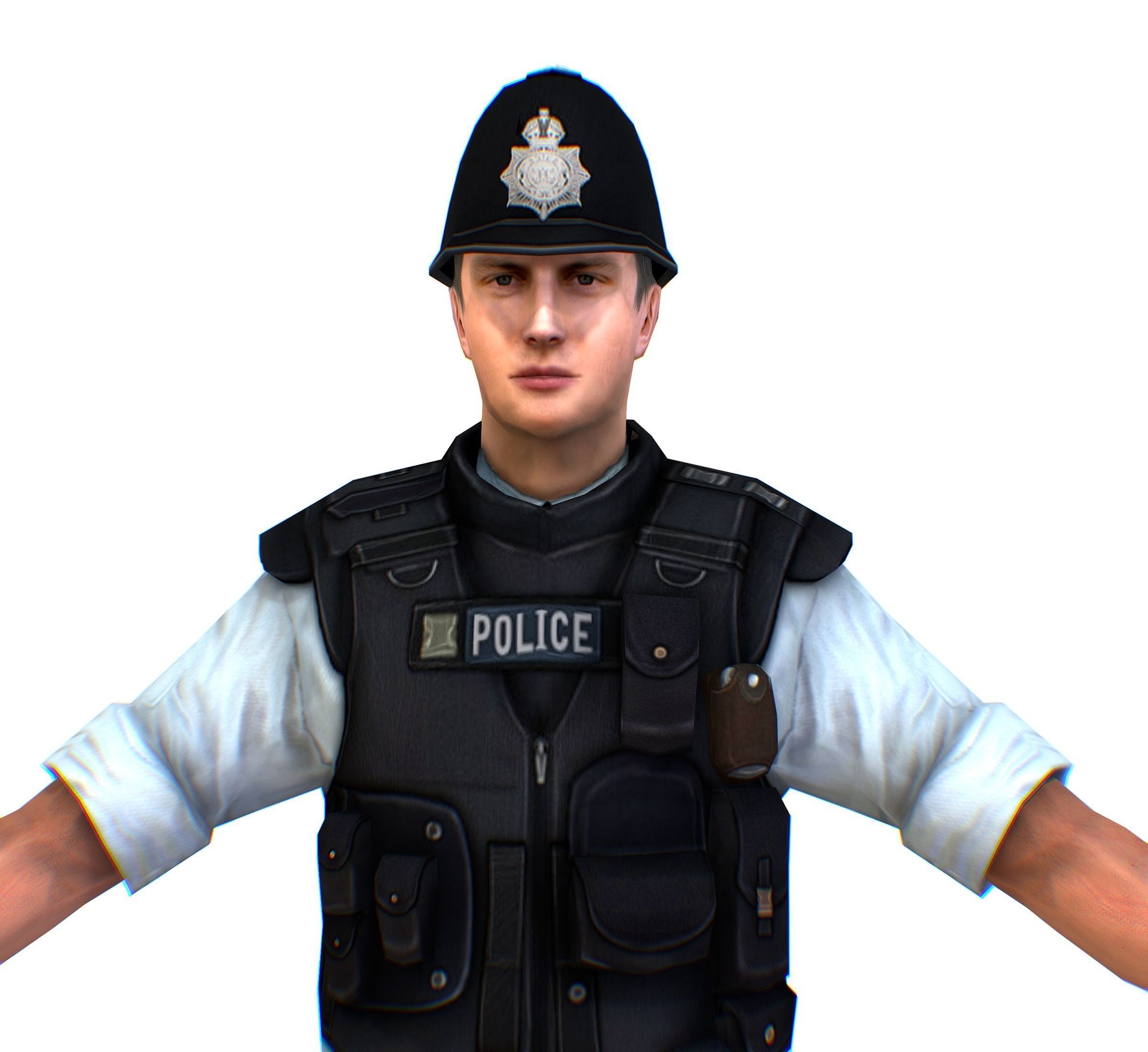 London Man Police Officer Gendarme Low-poly 3D model_15