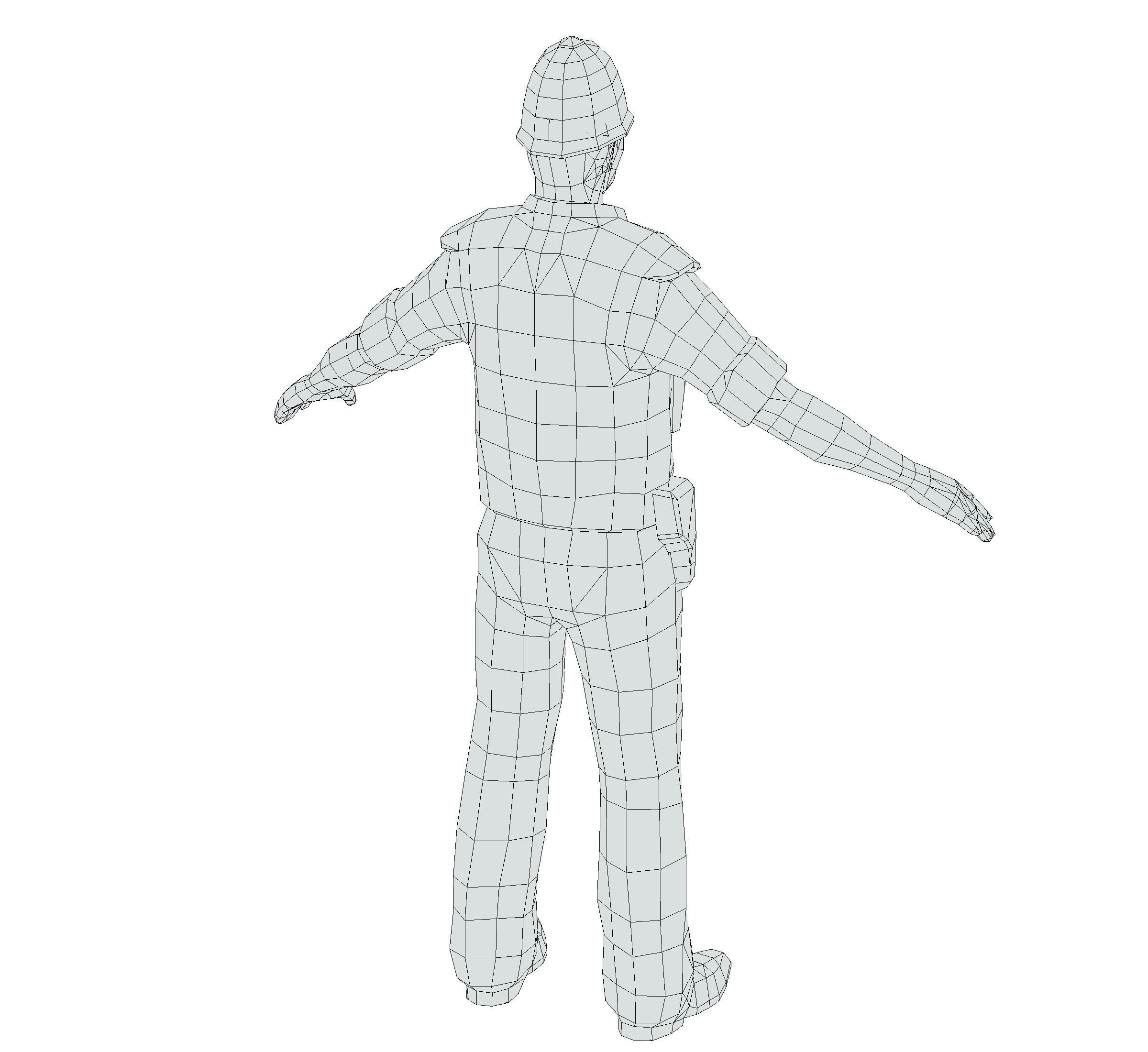 London Man Police Officer Gendarme Low-poly 3D model_21