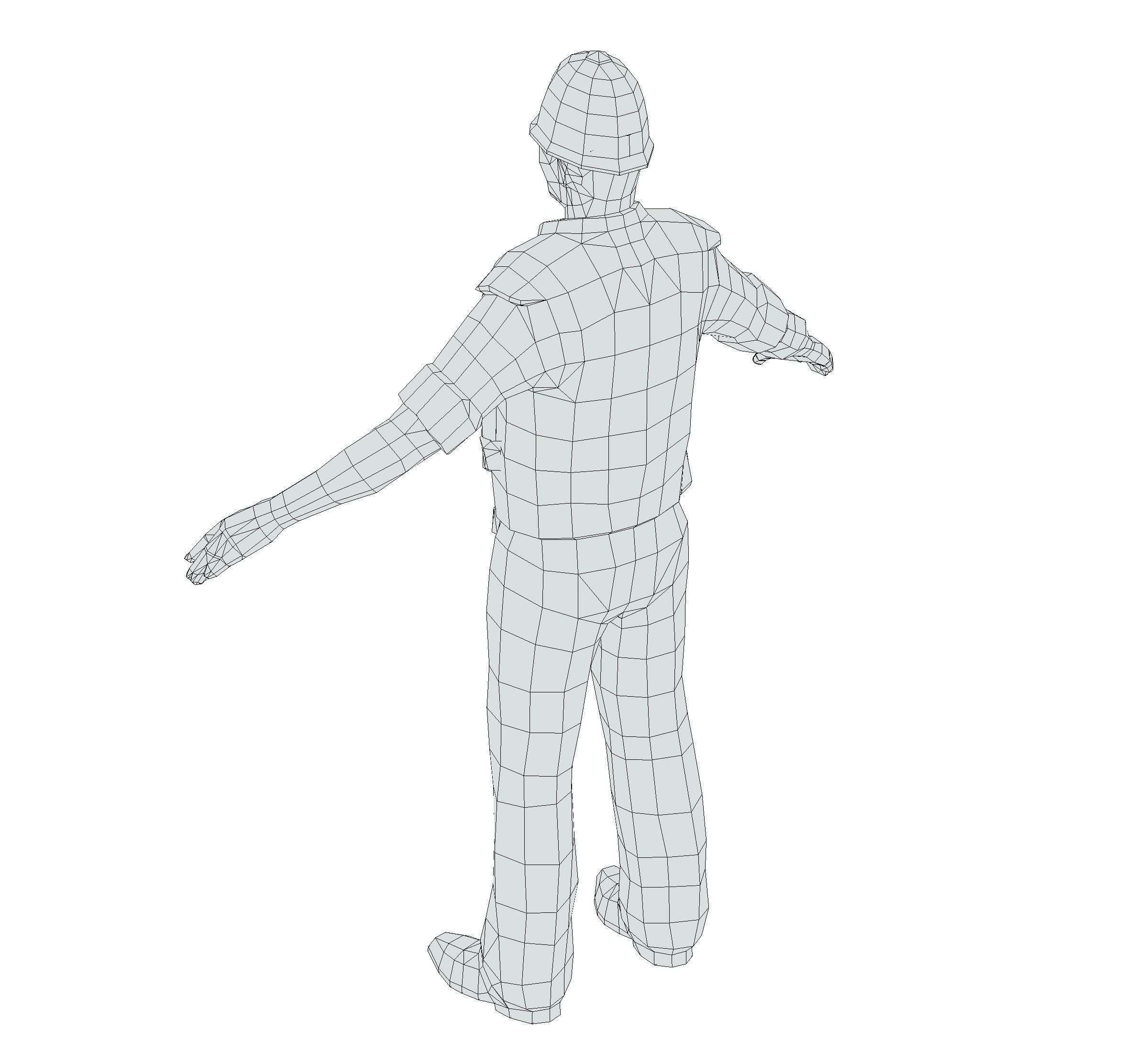 London Man Police Officer Gendarme Low-poly 3D model_22