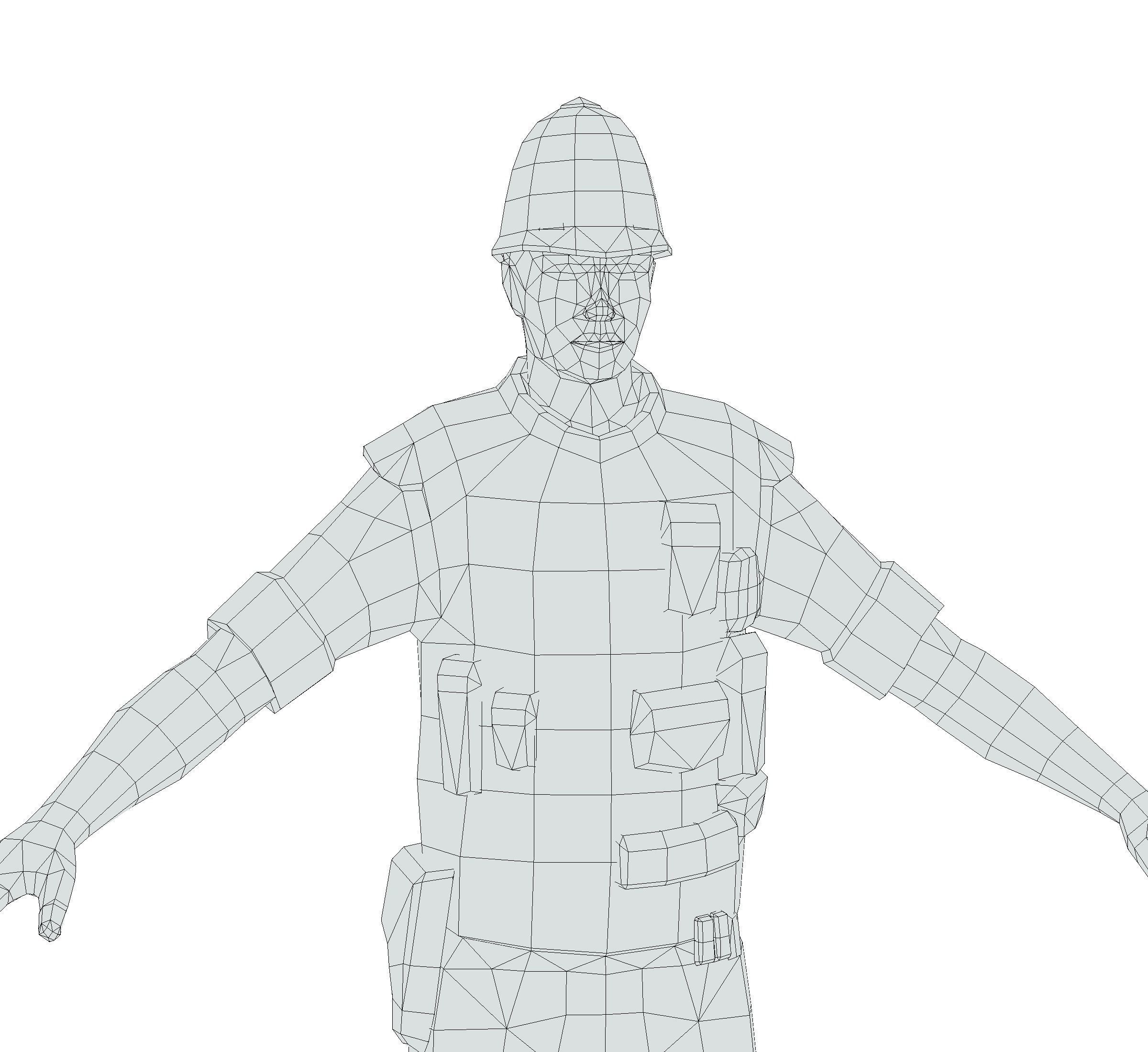 London Man Police Officer Gendarme Low-poly 3D model_25
