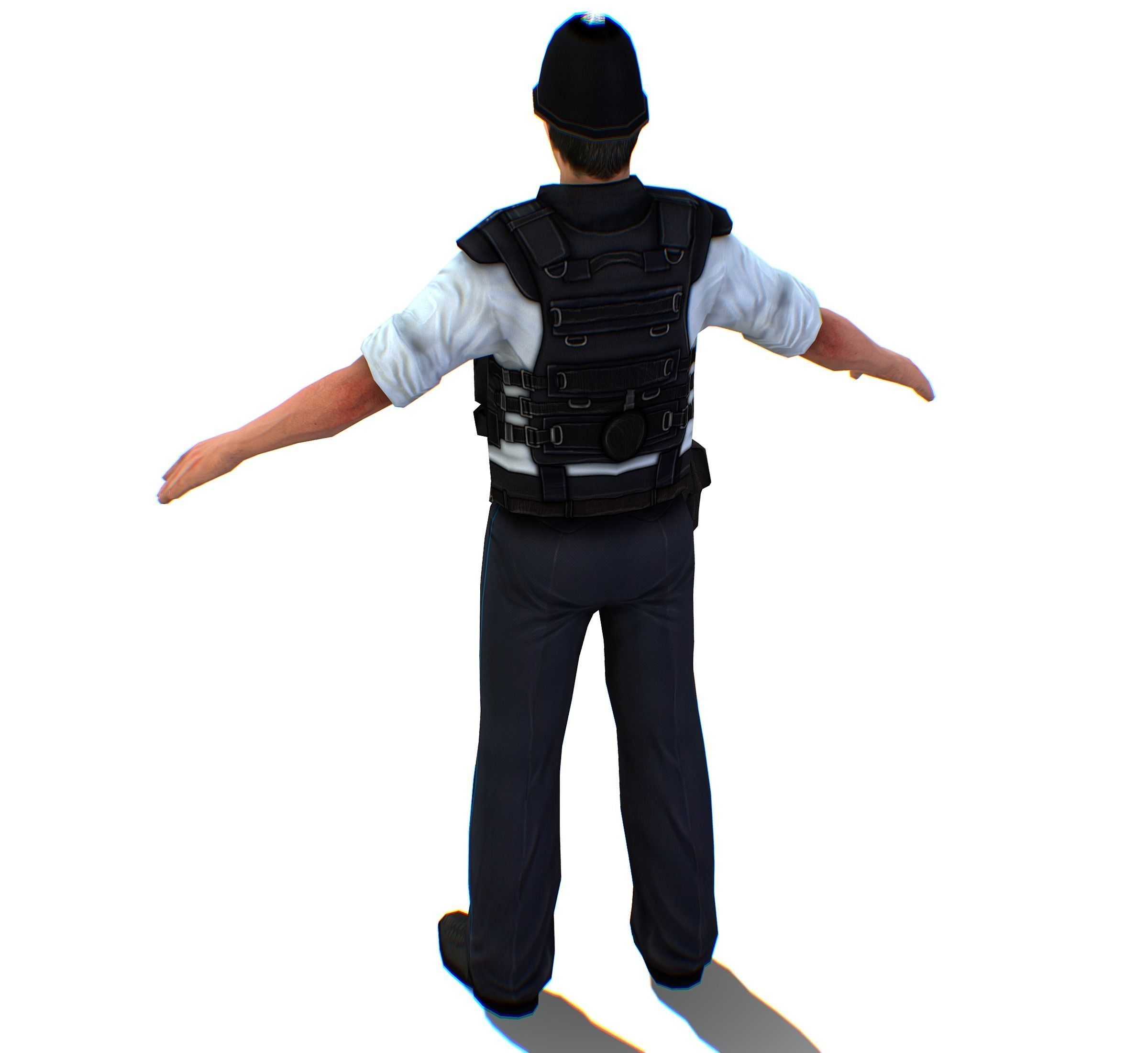 London Man Police Officer Gendarme Low-poly 3D model_4