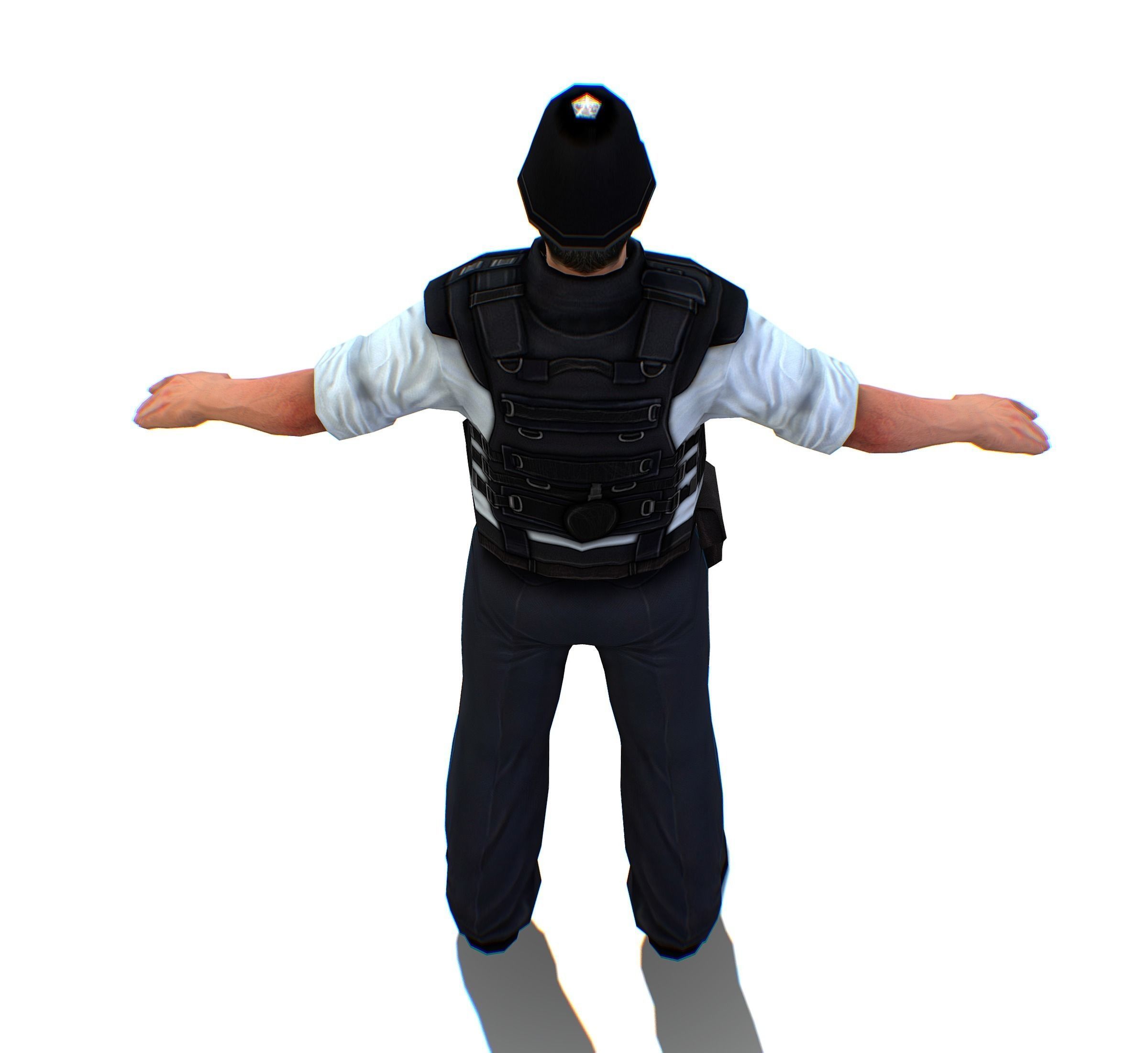 London Man Police Officer Gendarme Low-poly 3D model_14