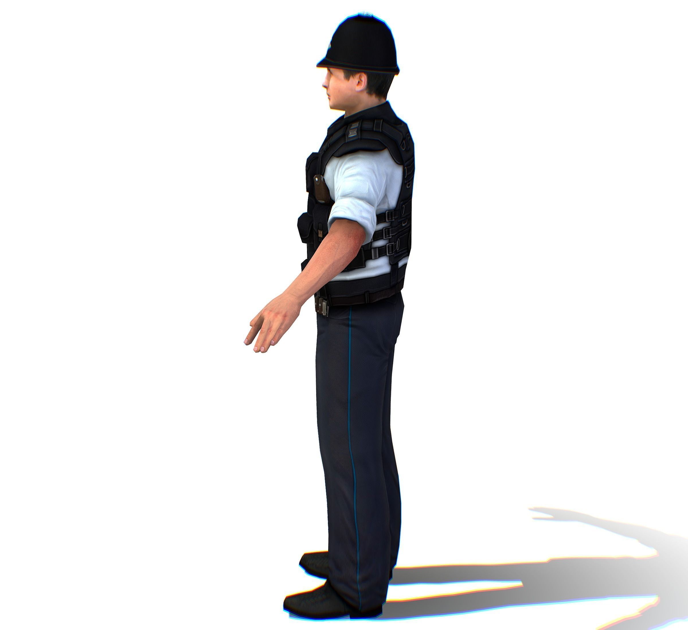 London Man Police Officer Gendarme Low-poly 3D model_2