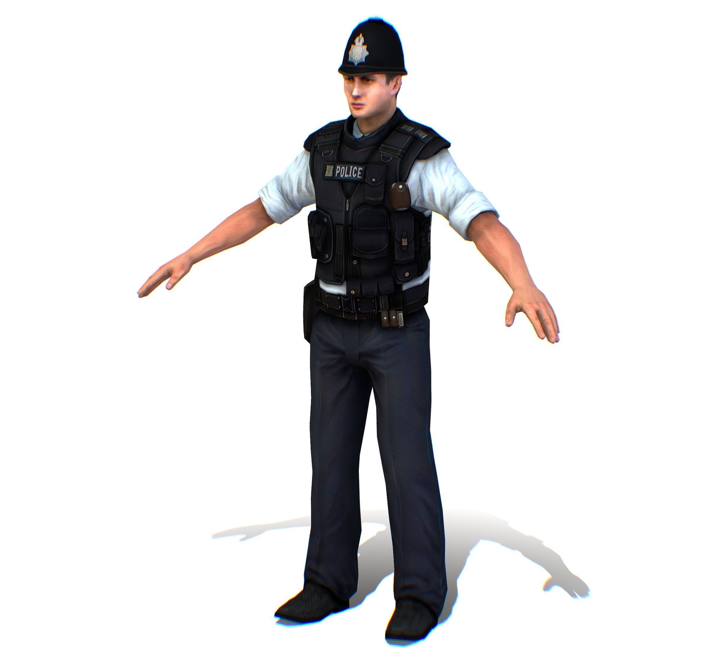 London Man Police Officer Gendarme Low-poly 3D model_6