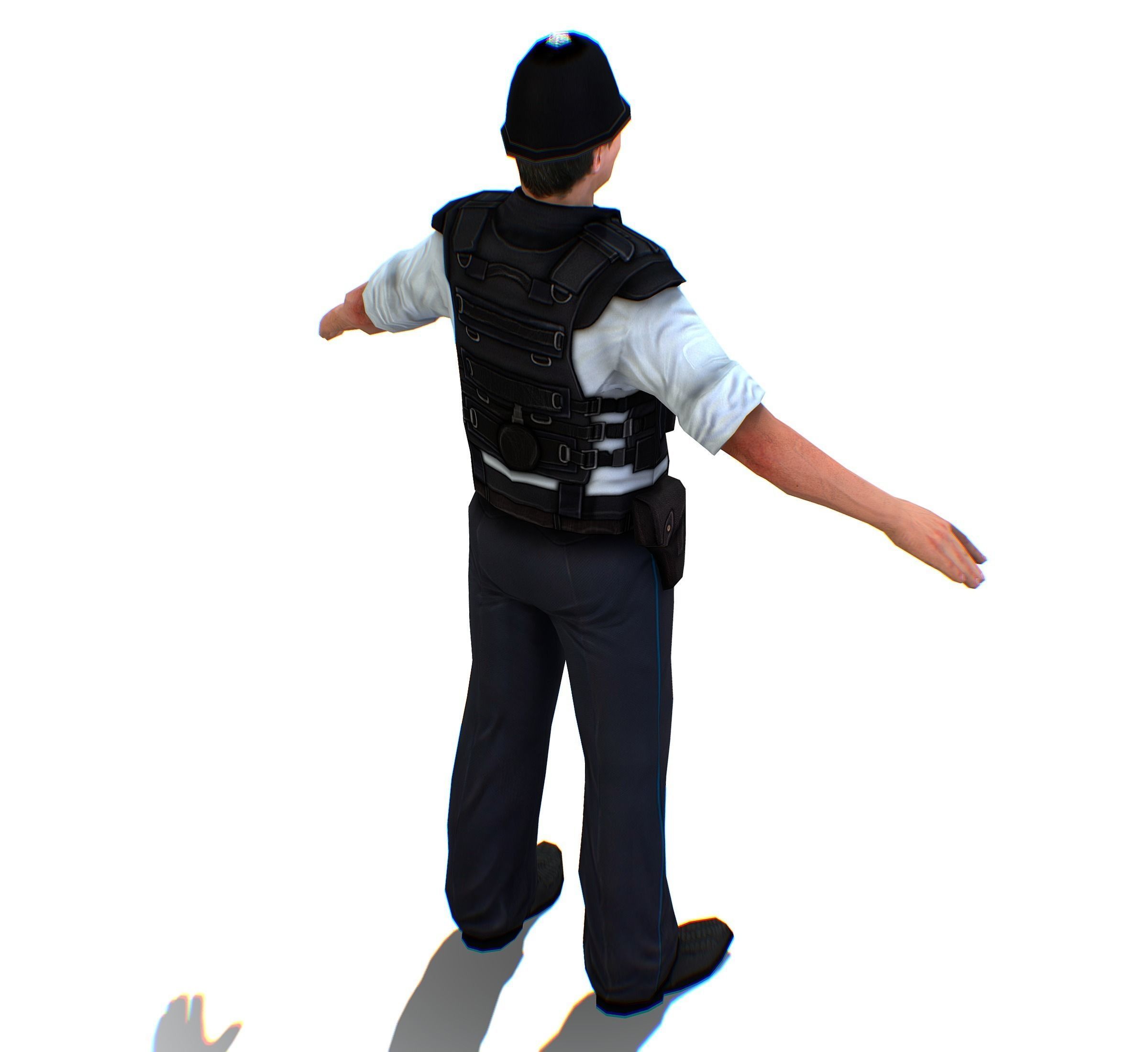 London Man Police Officer Gendarme Low-poly 3D model_5