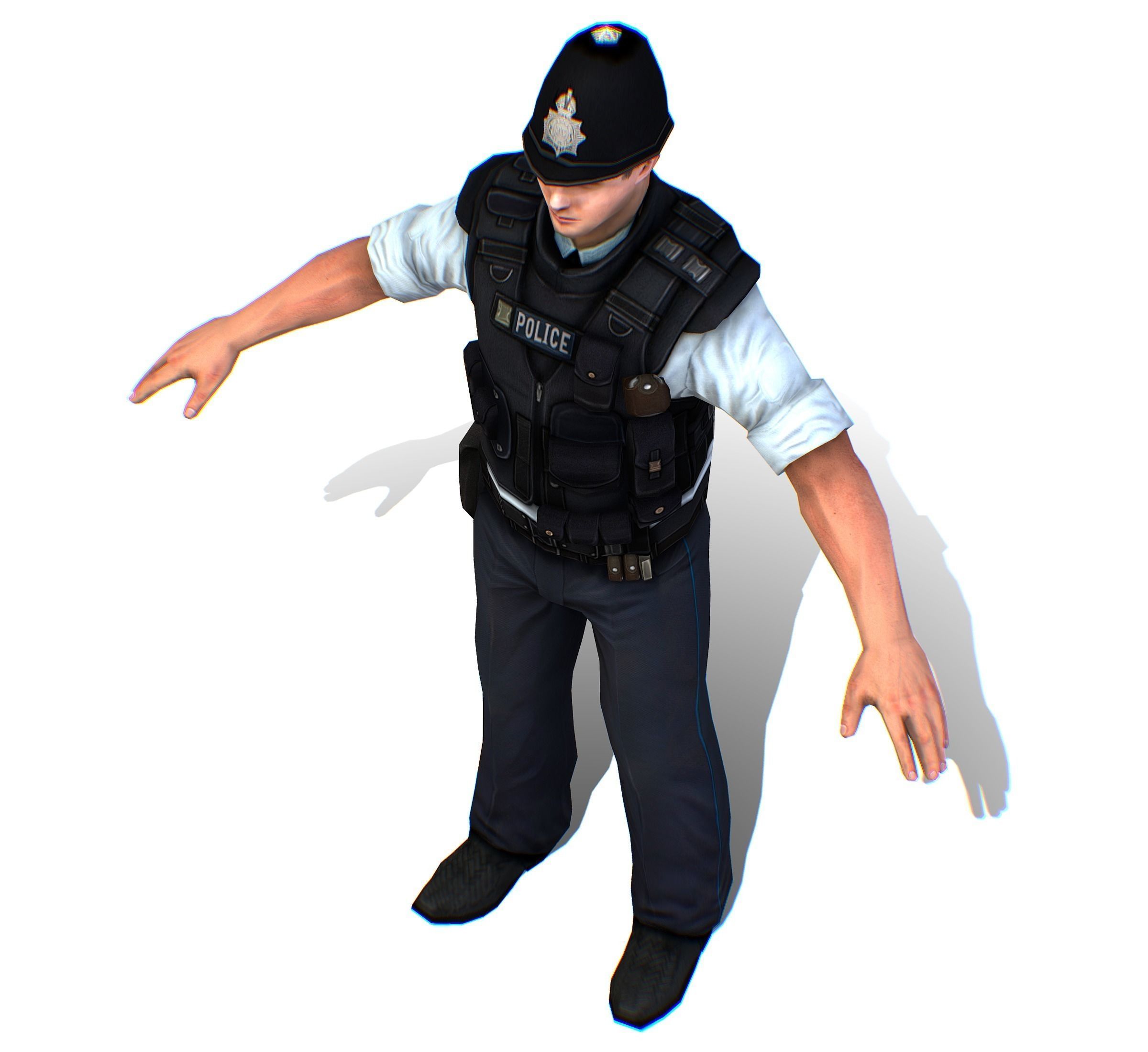London Man Police Officer Gendarme Low-poly 3D model_11