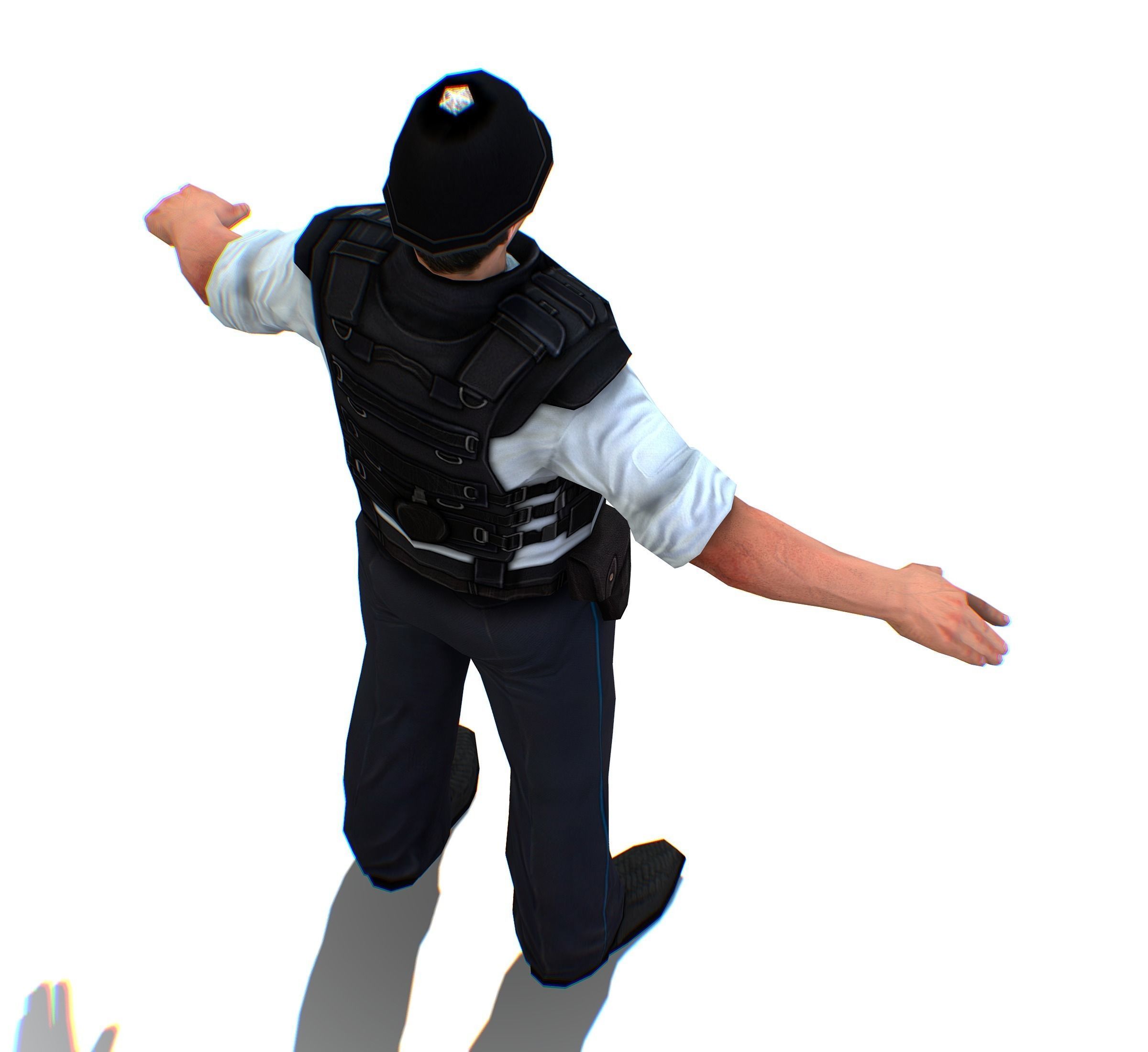London Man Police Officer Gendarme Low-poly 3D model_7
