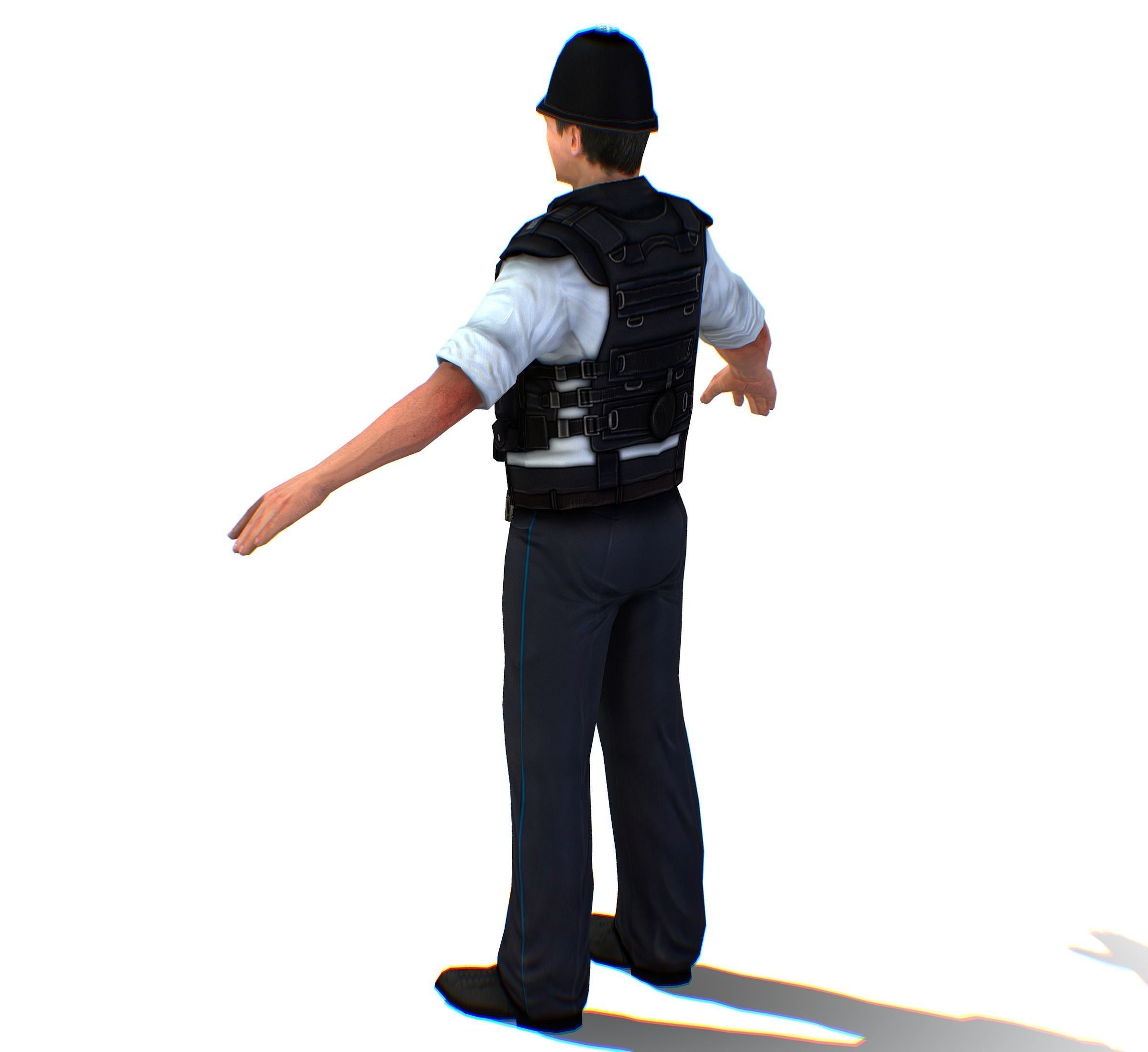 London Man Police Officer Gendarme Low-poly 3D model_3