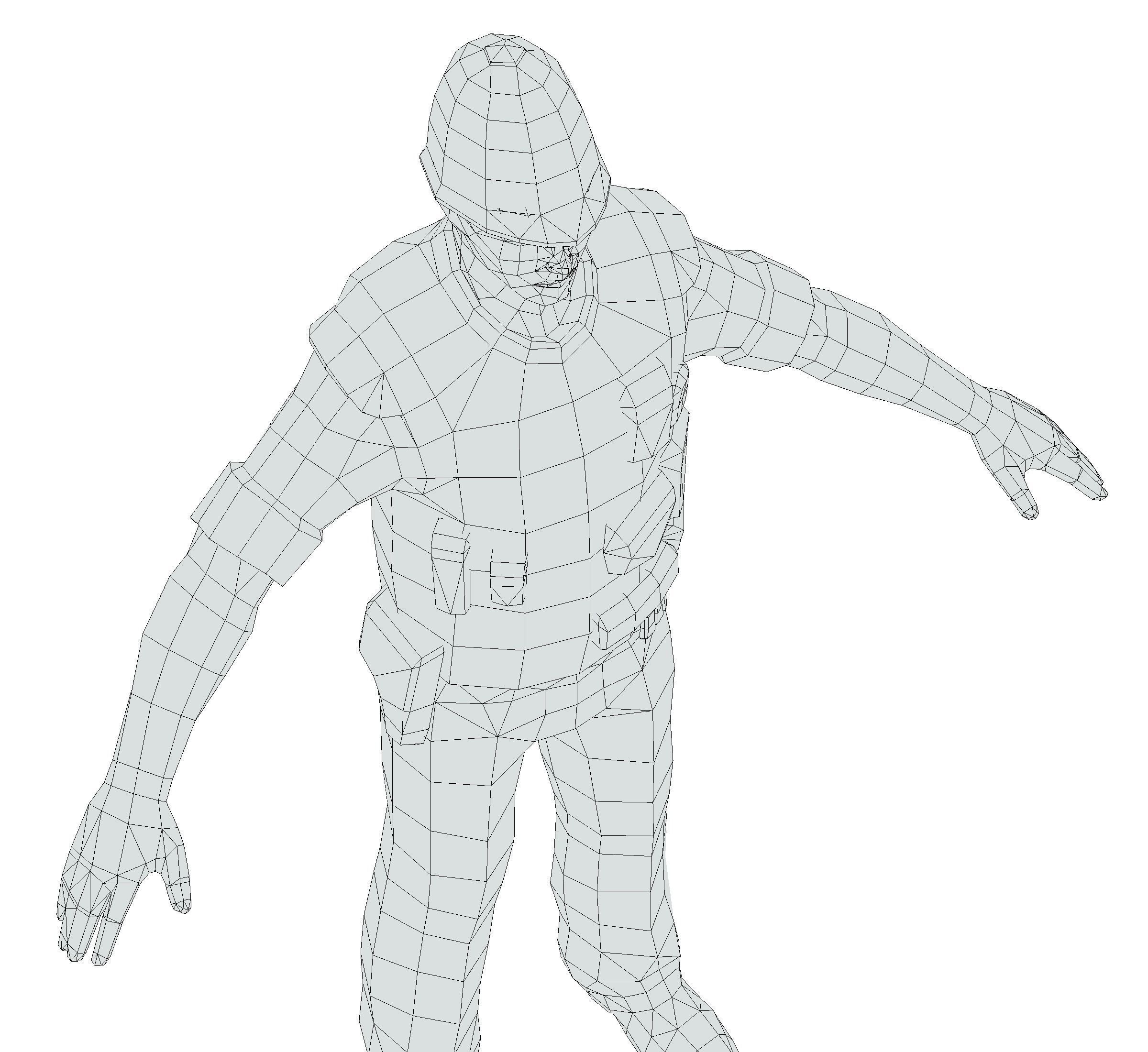 London Man Police Officer Gendarme Low-poly 3D model_23