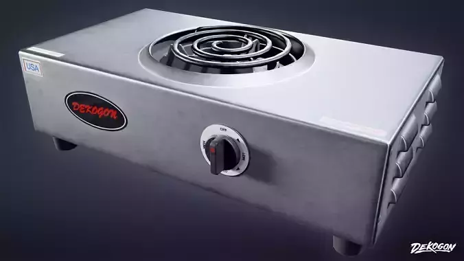 KITCHEN - Hot Plate 02 - LOW POLY