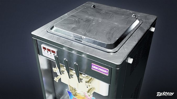 KITCHEN - Ice Cream Machine 01 - LOW POLY Low-poly 3D model 6