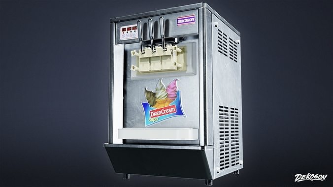 KITCHEN - Ice Cream Machine 01 - LOW POLY Low-poly 3D model 7