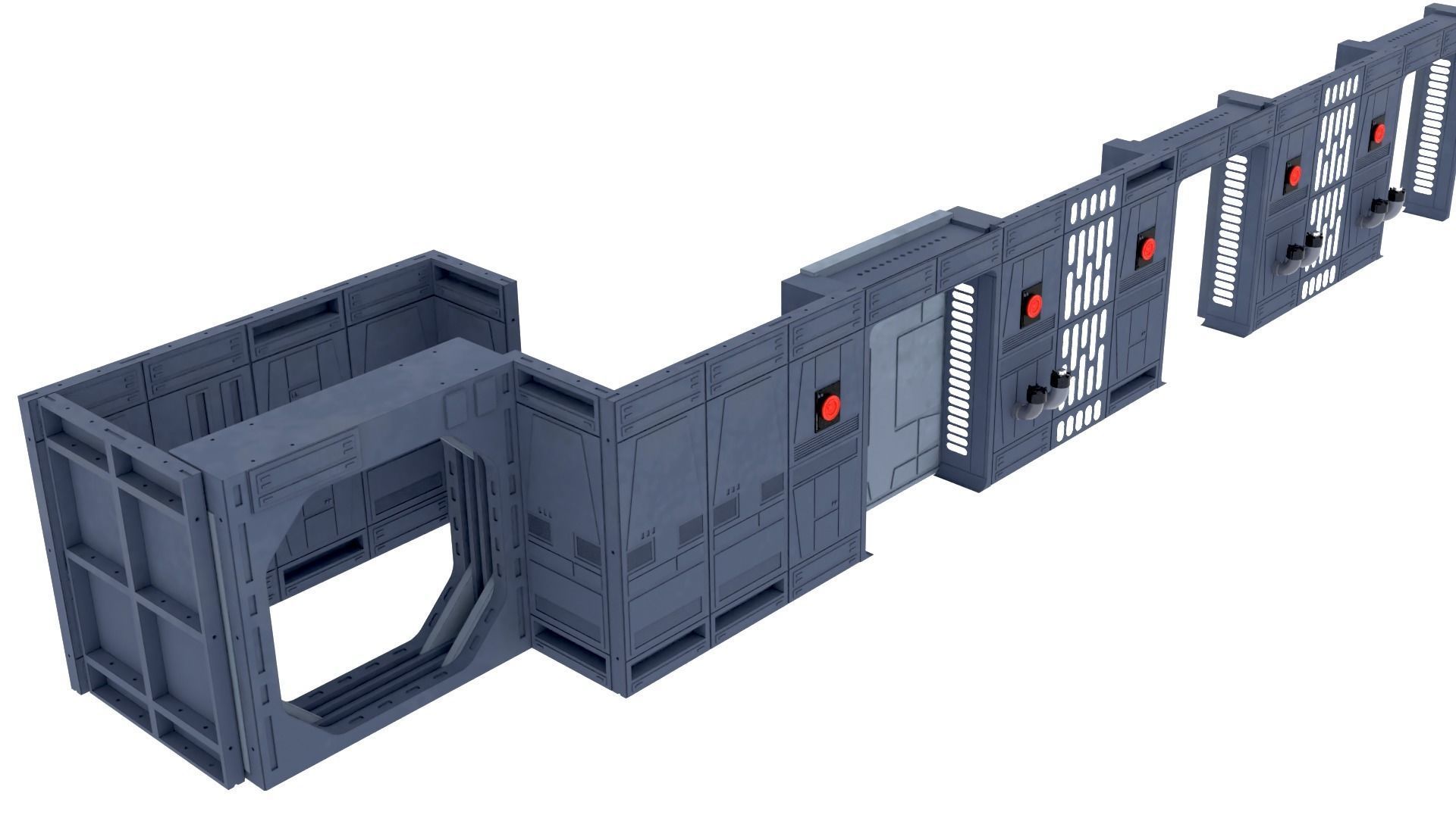 Set 7a - Death Star Hallway 1 1-12 scale Blackseries 3D print model_16