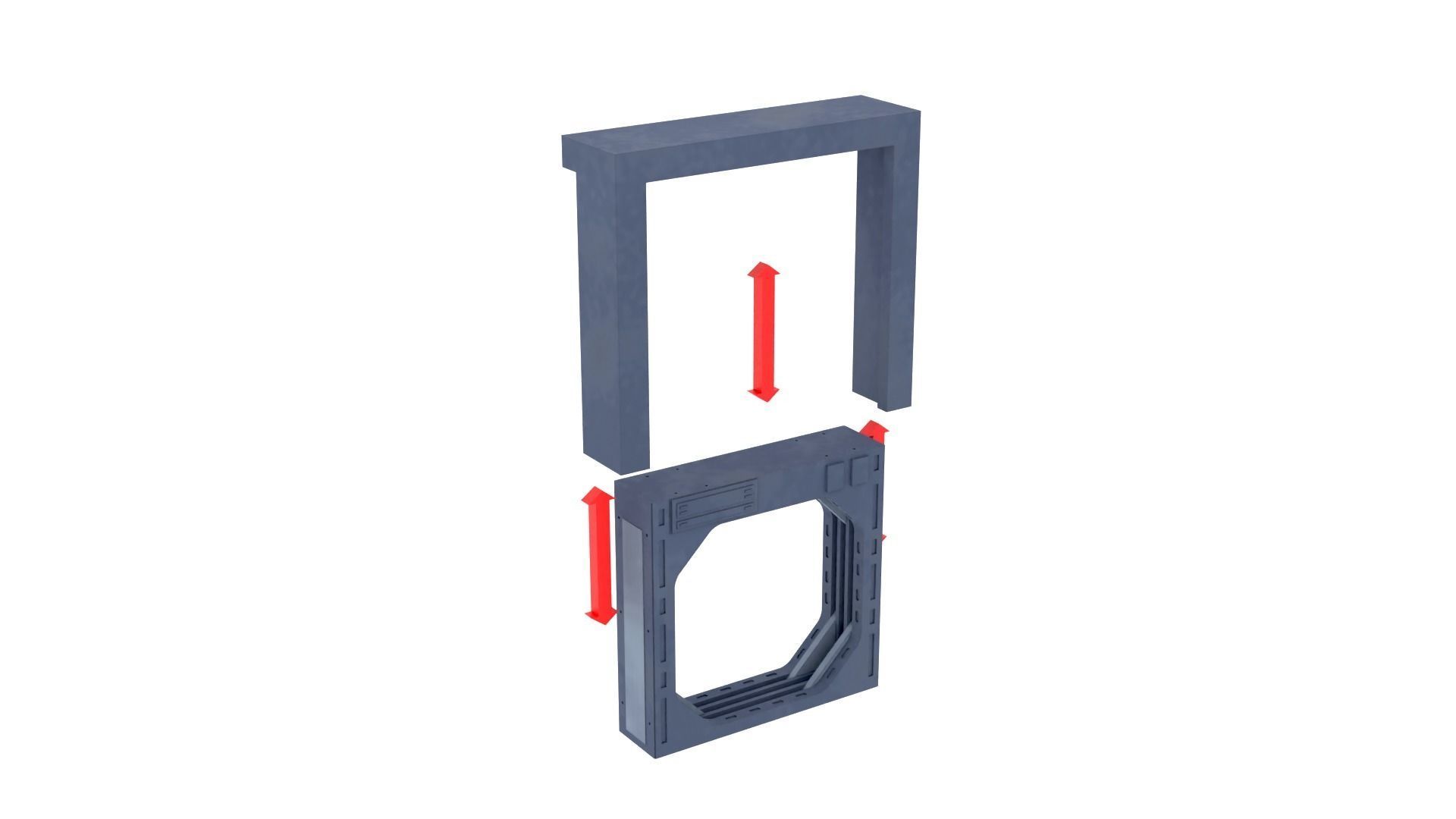 Set 7a - Death Star Hallway 1 1-12 scale Blackseries 3D print model_18