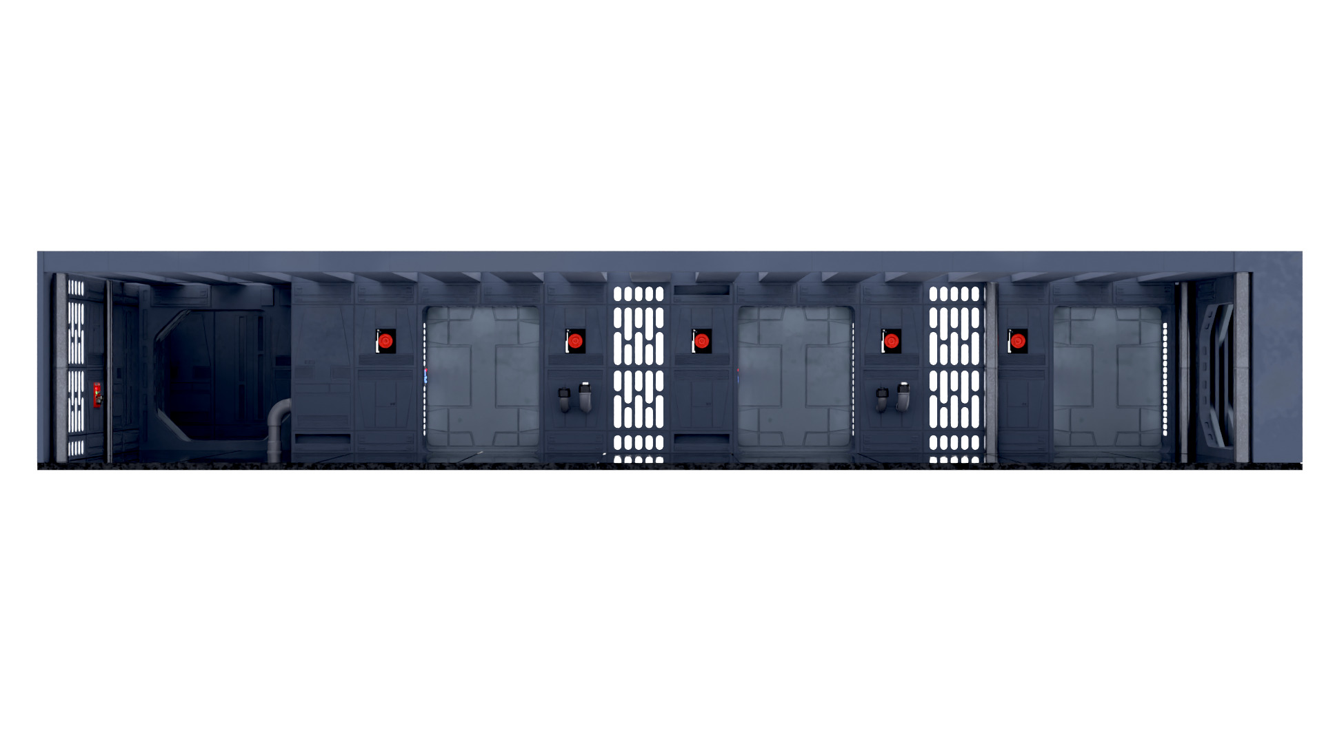 Set 7a - Death Star Hallway 1 1-12 scale Blackseries 3D print model_2