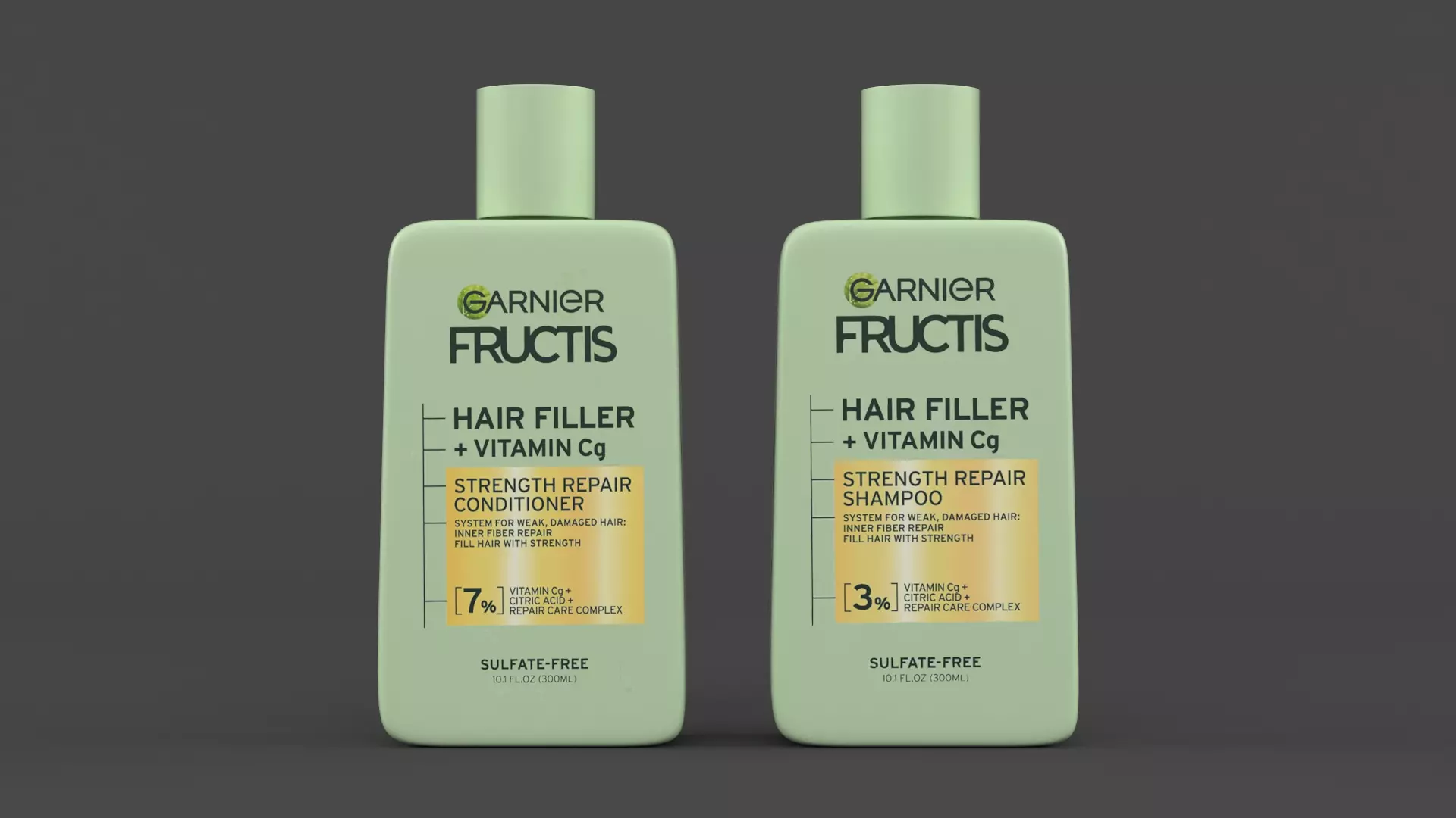 Garnier Shampoo and Conditioner 3D model_0