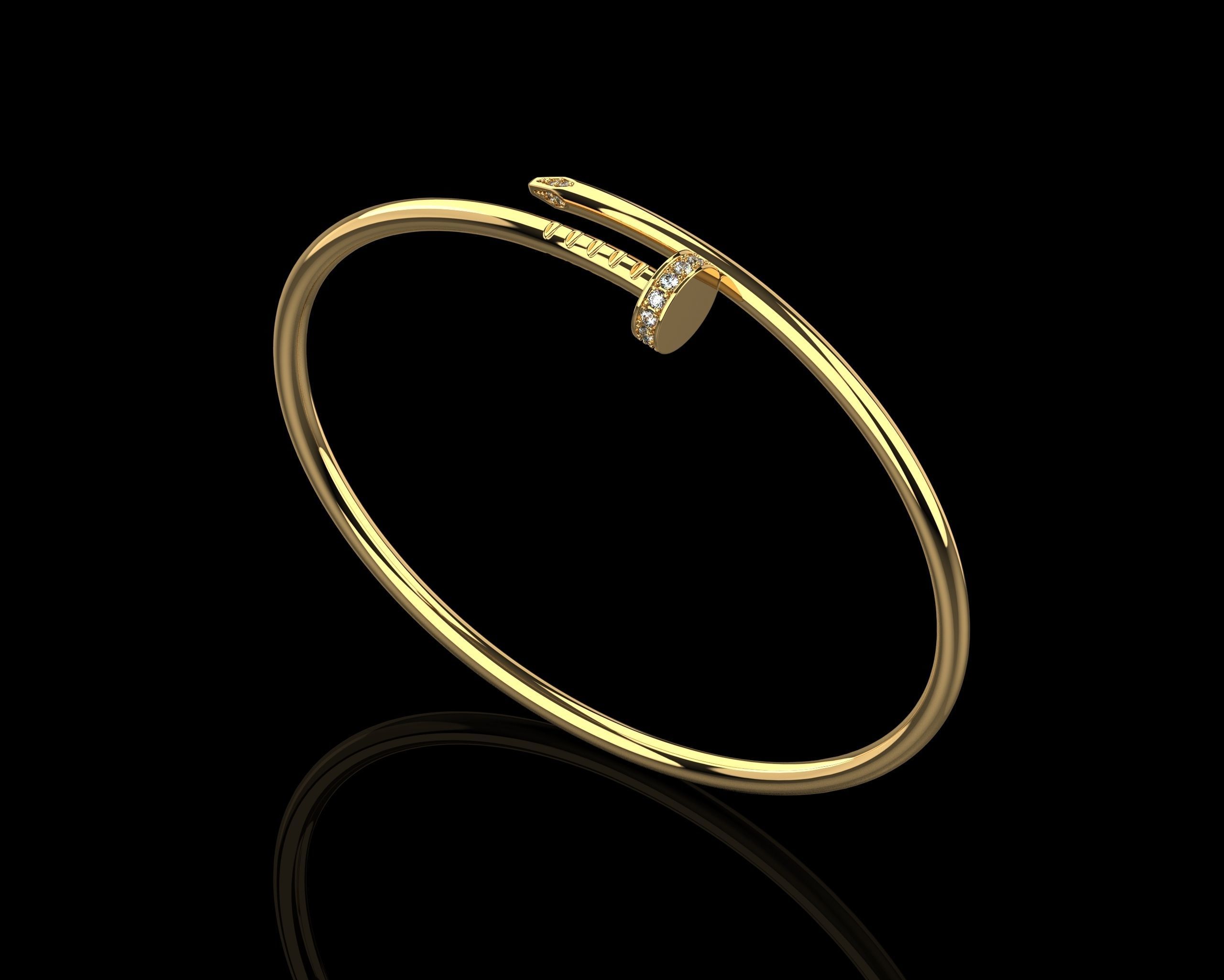 Juste un clou  Bracelet 18 Size with Gems Small Version N179 3D print model_13