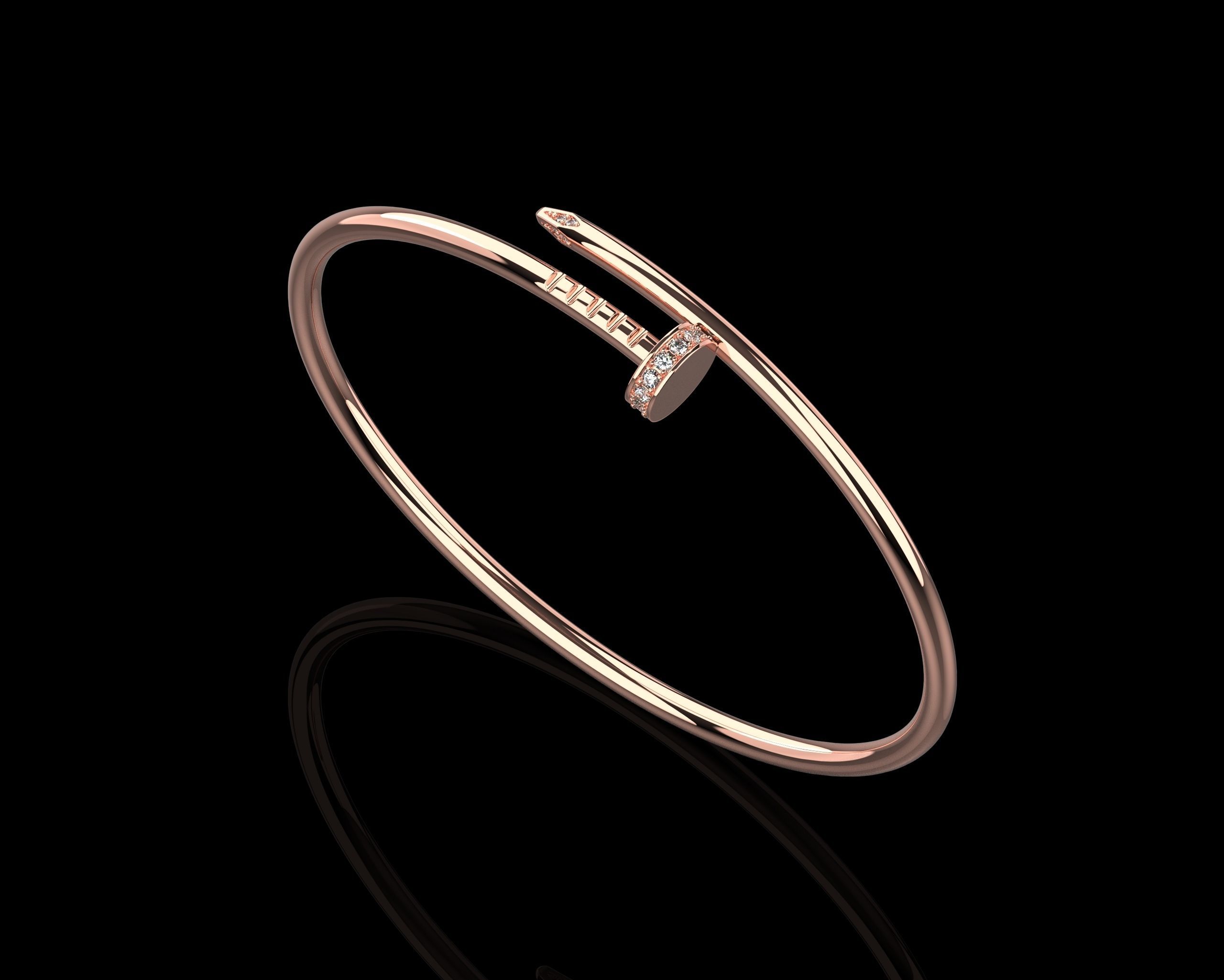 Juste un clou  Bracelet 18 Size with Gems Small Version N179 3D print model_23