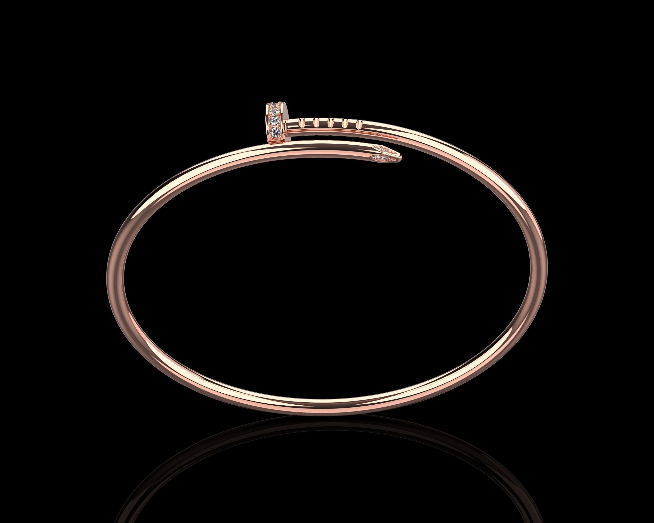 Juste un clou  Bracelet 18 Size with Gems Small Version N179 3D print model_19