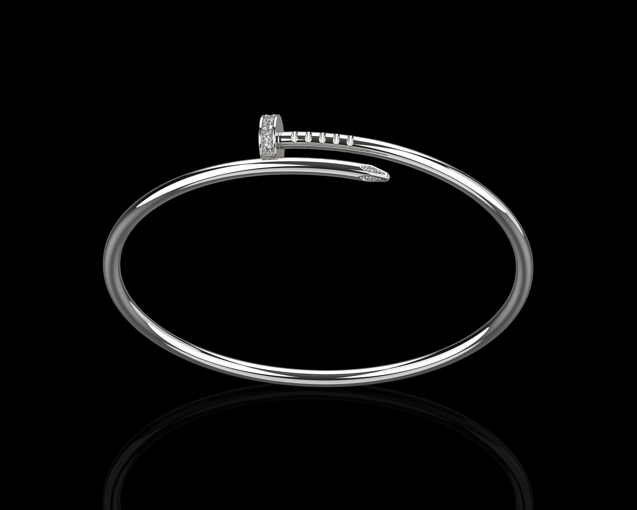 Juste un clou  Bracelet 18 Size with Gems Small Version N179 3D print model_24