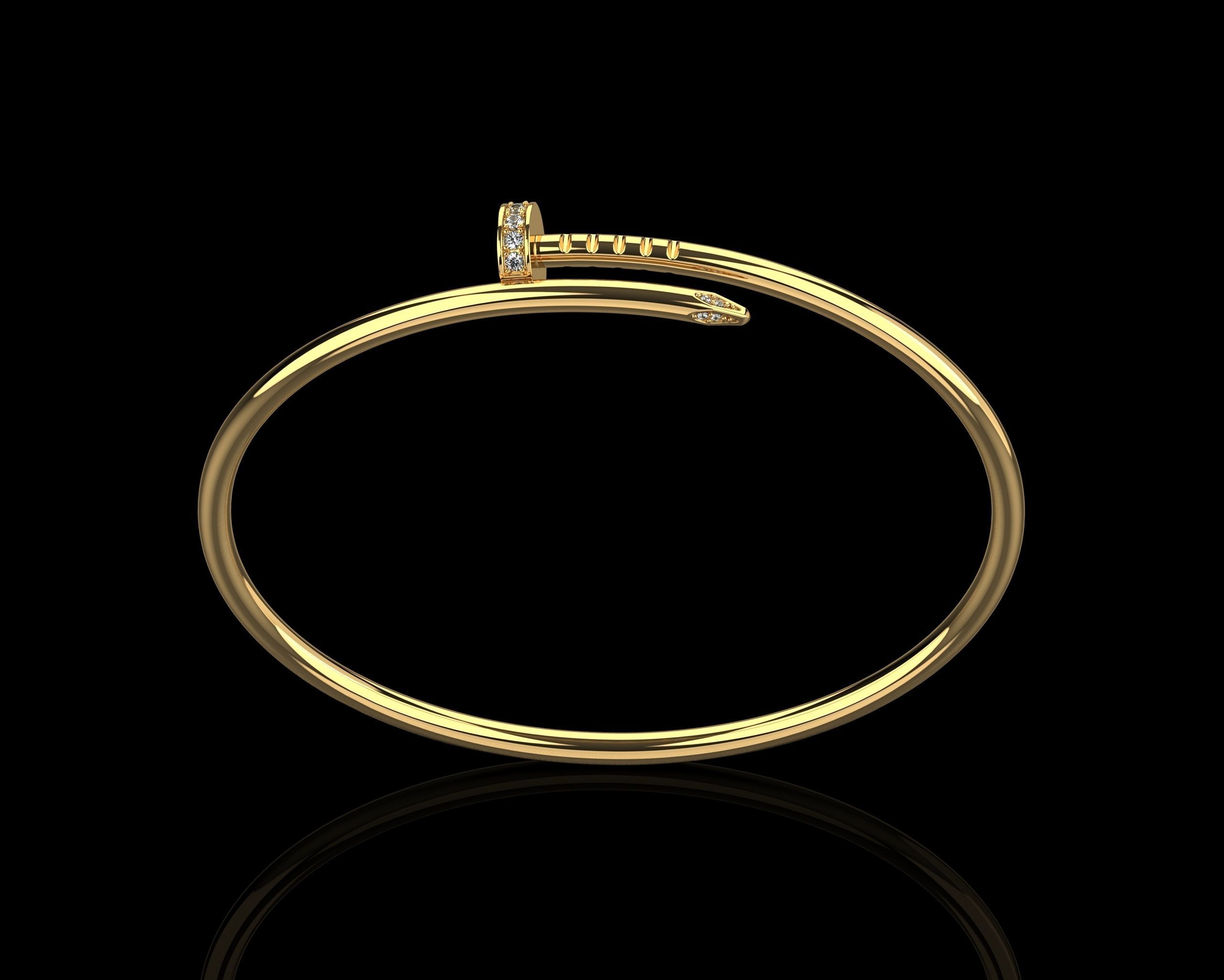 Juste un clou  Bracelet 18 Size with Gems Small Version N179 3D print model_15