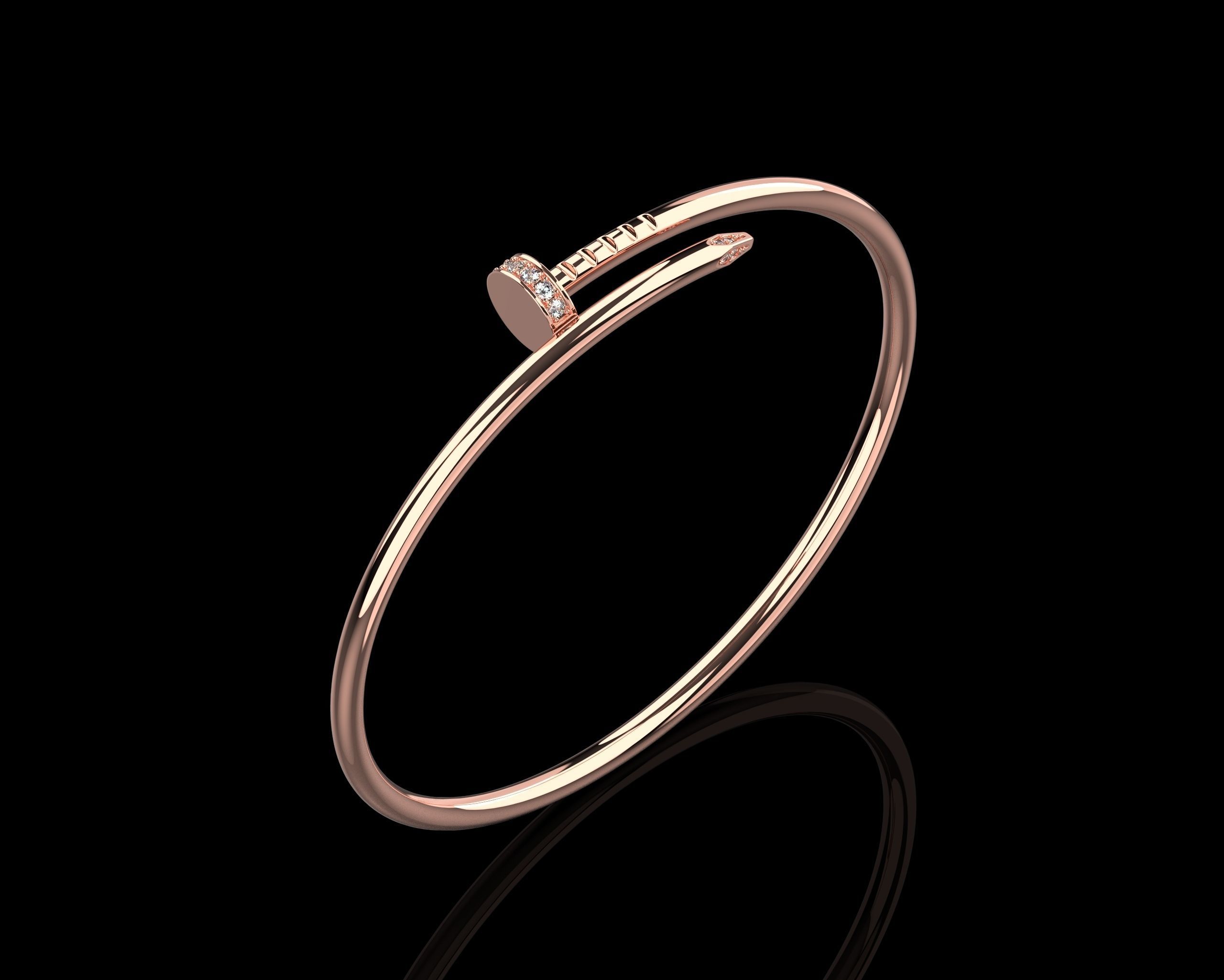 Juste un clou  Bracelet 18 Size with Gems Small Version N179 3D print model_18