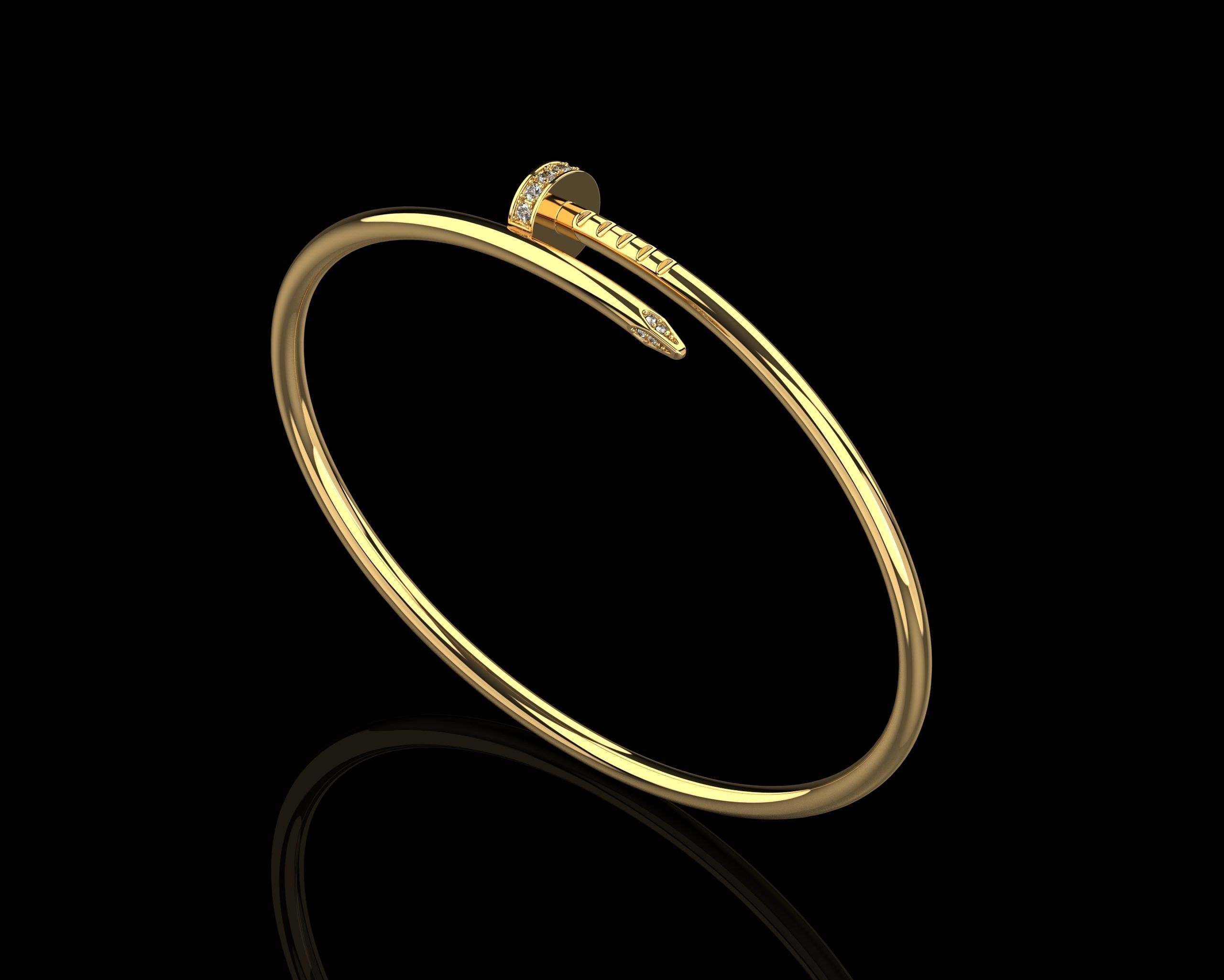 Juste un clou  Bracelet 18 Size with Gems Small Version N179 3D print model_16