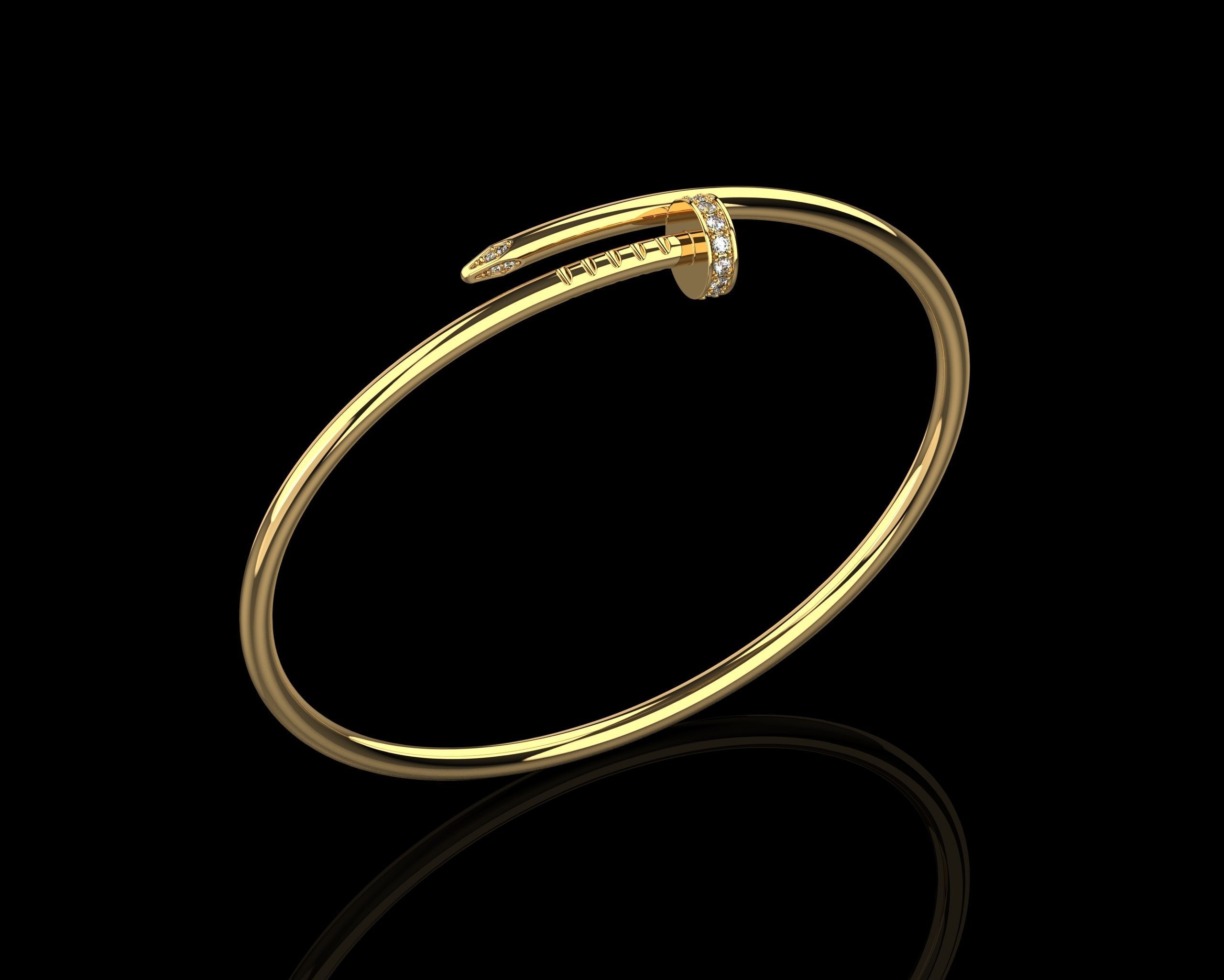 Juste un clou  Bracelet 18 Size with Gems Small Version N179 3D print model_11