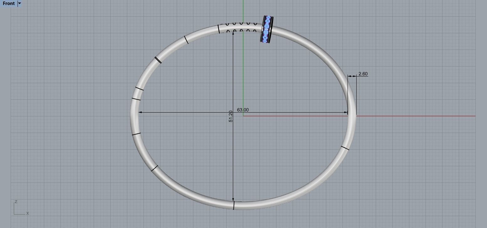 Juste un clou  Bracelet 18 Size with Gems Small Version N179 3D print model_6