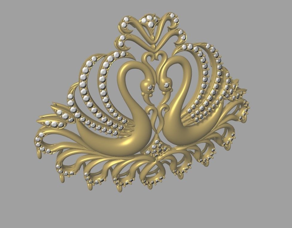 Swans Pendant 3D print model_5