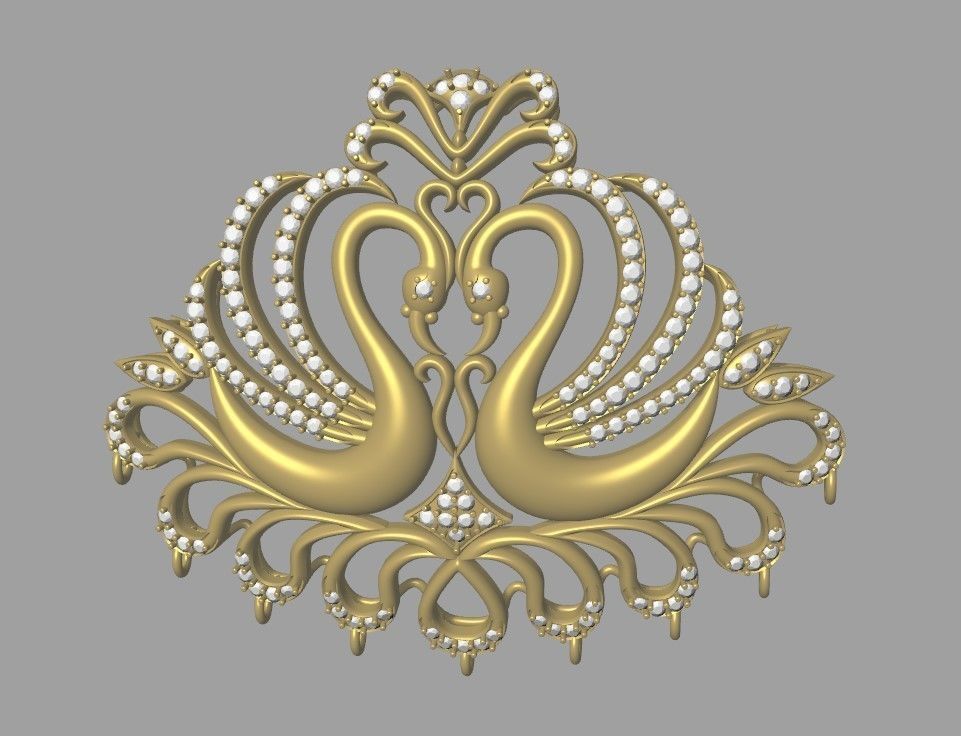 Swans Pendant 3D print model_6