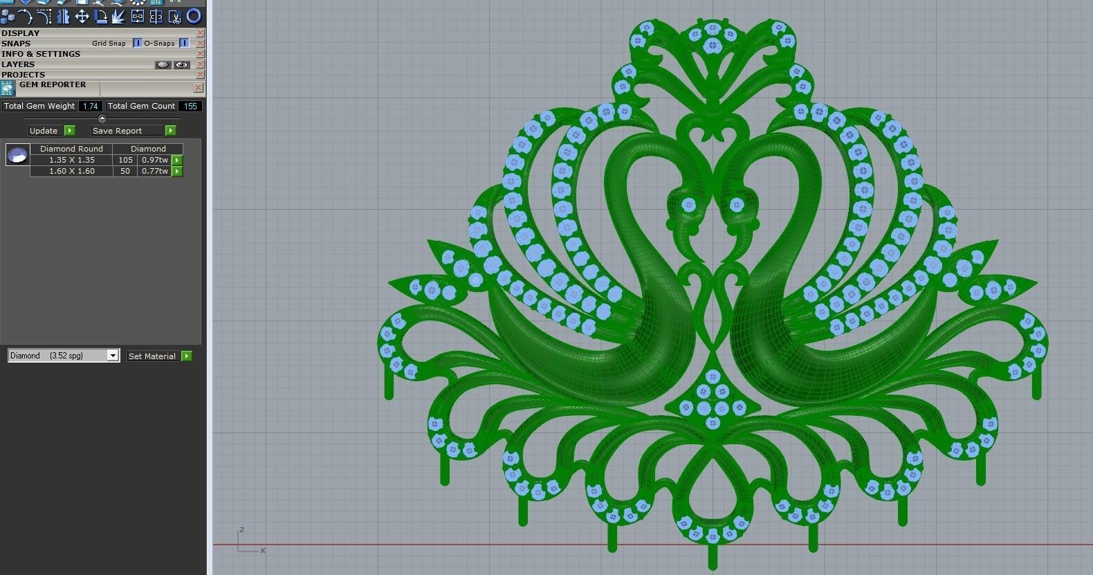 Swans Pendant 3D print model_1