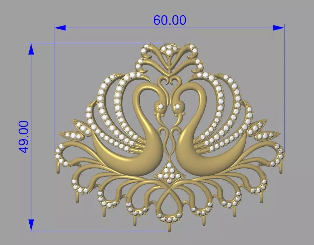 Swans Pendant 3D print model_0