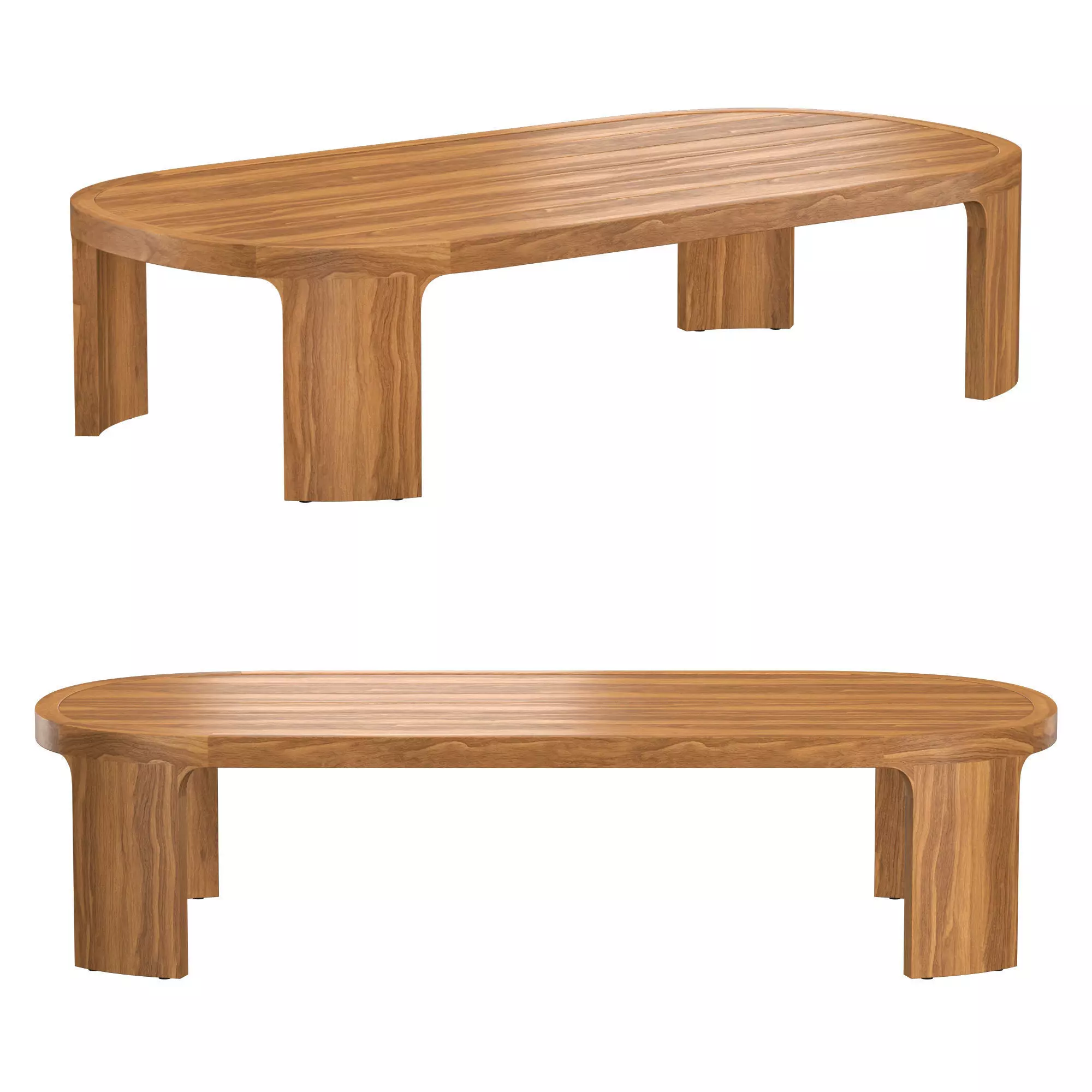 BRONTE TEAK RECTANGULAR COFFEE TABLE 3D model_0