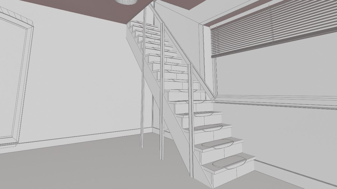 Studio house with loft and environment 2024 3D model_14