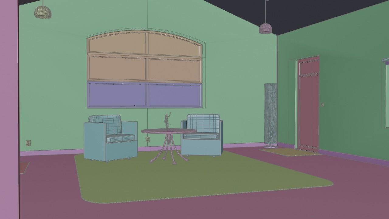 Studio house with loft and environment 2024 3D model_16