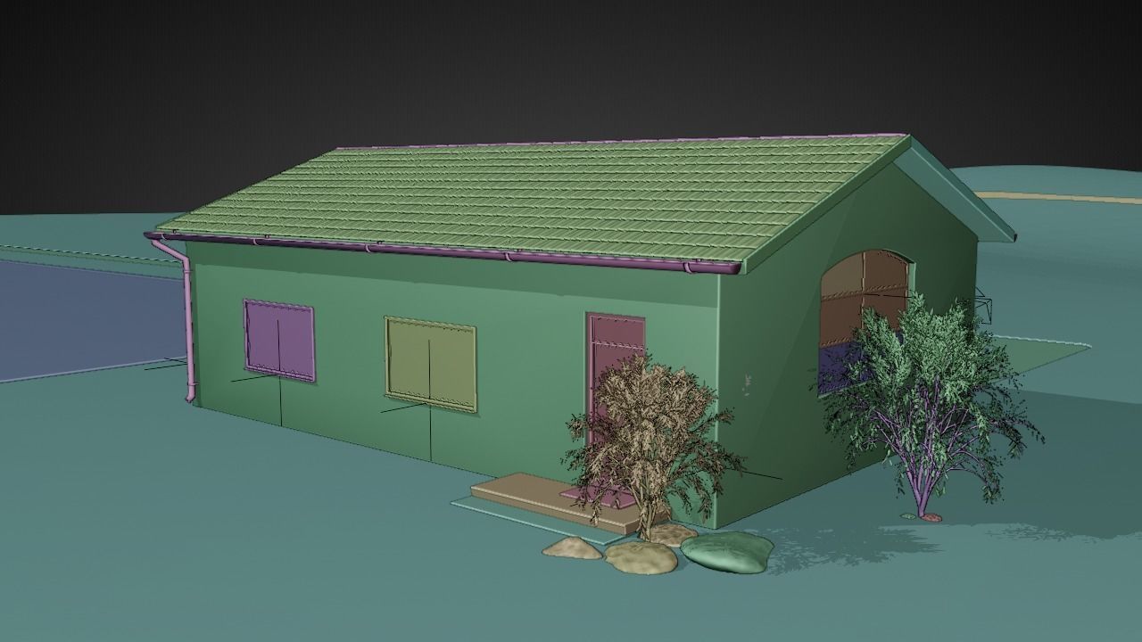 Studio house with loft and environment 2024 3D model_19