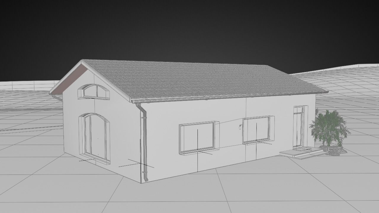 Studio house with loft and environment 2024 3D model_11