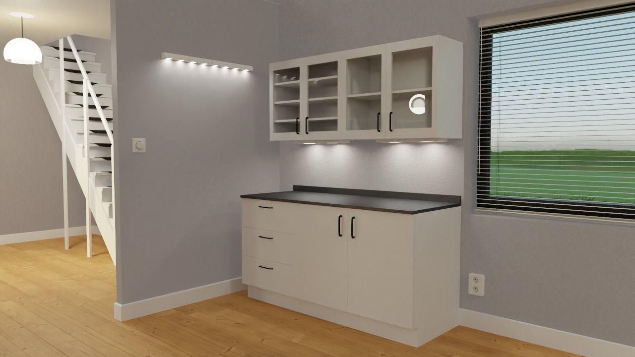 Studio house with loft and environment 2024 3D model_4