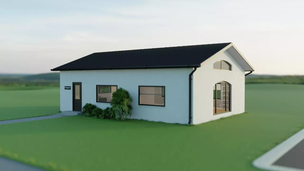 Studio house with loft and environment 2024 3D model_0