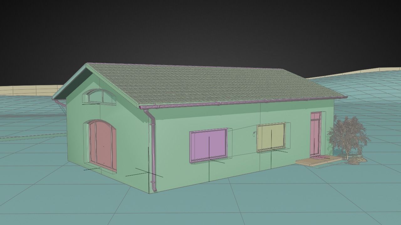 Studio house with loft and environment 2024 3D model_18