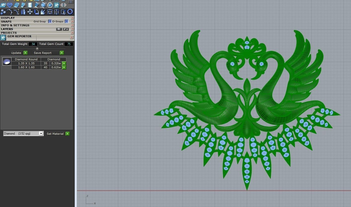 Swans with wings spread Pendant 3D print model_4