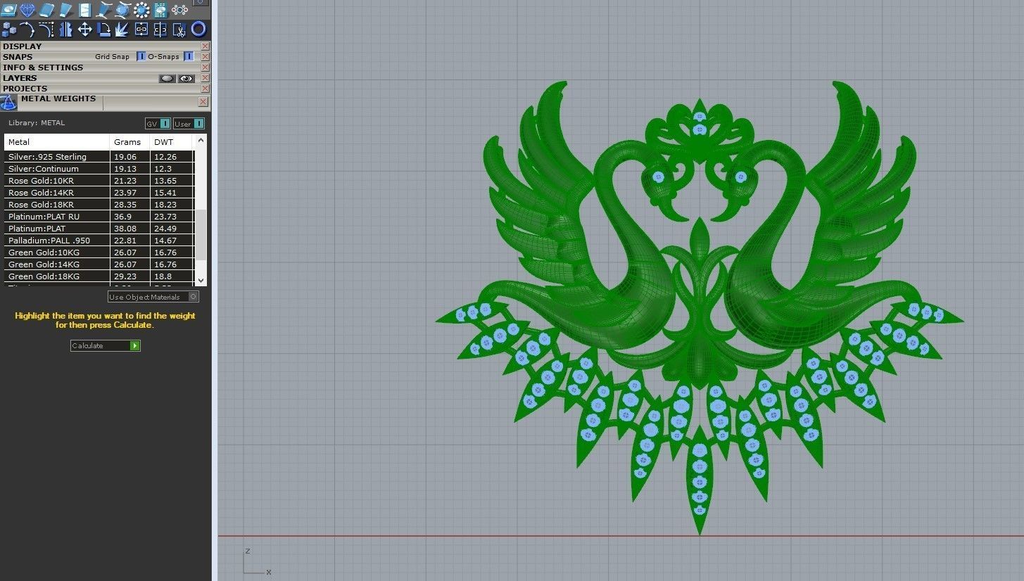 Swans with wings spread Pendant 3D print model_3