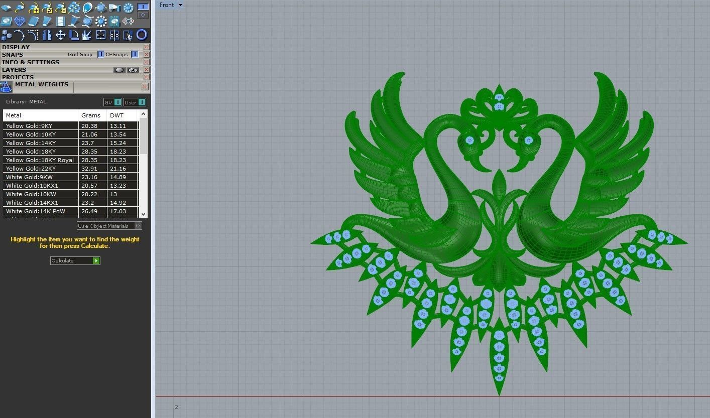 Swans with wings spread Pendant 3D print model_2